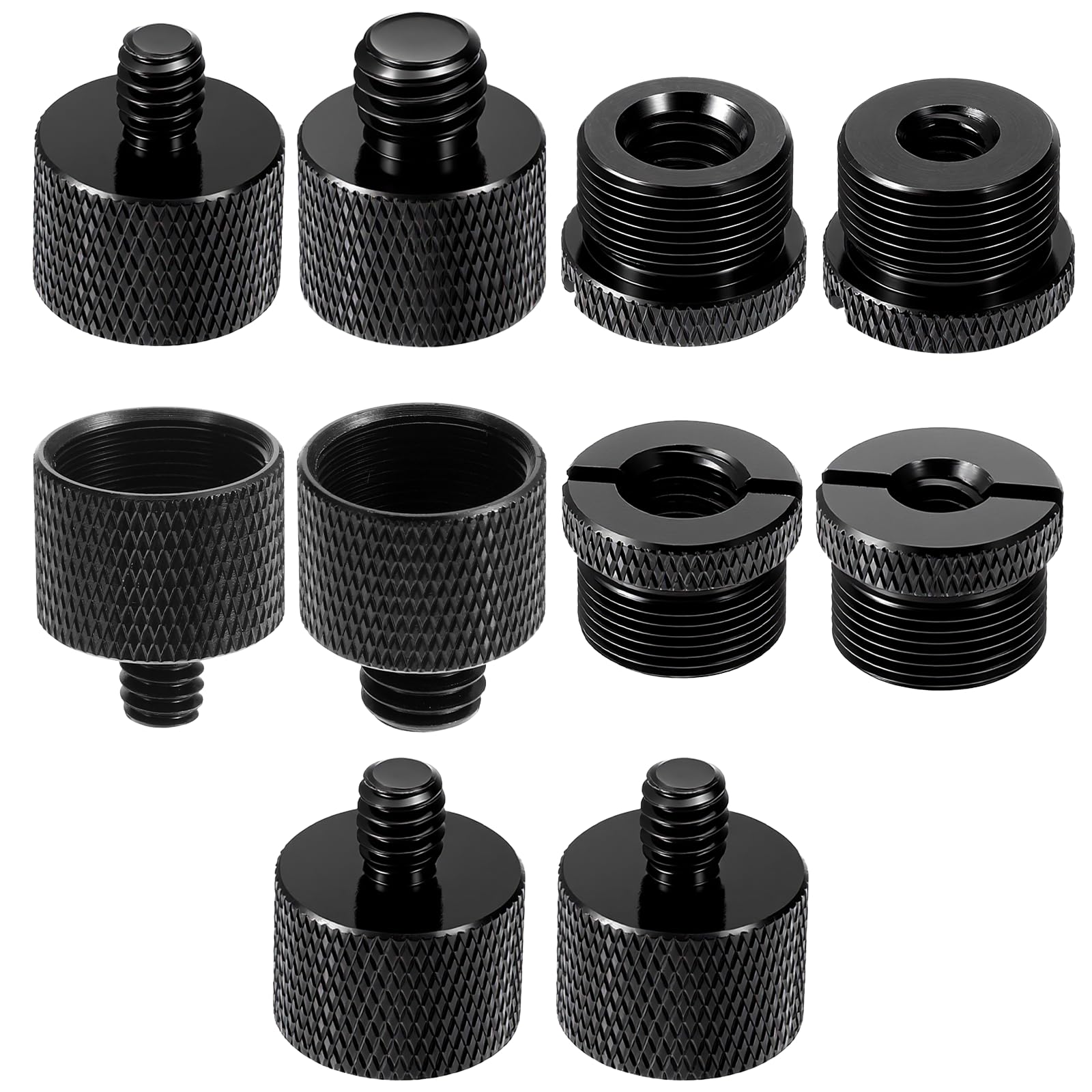 Zestaw 10 adapterów do mikrofonu, stojak 5/8" na 3/8", 3/8" na 5/8", 5/8" na 1/4", 1/4" na statyw mikrofonowy 5/8", adapter do statywów mikrofonowych, ramion i statywów do aparatu