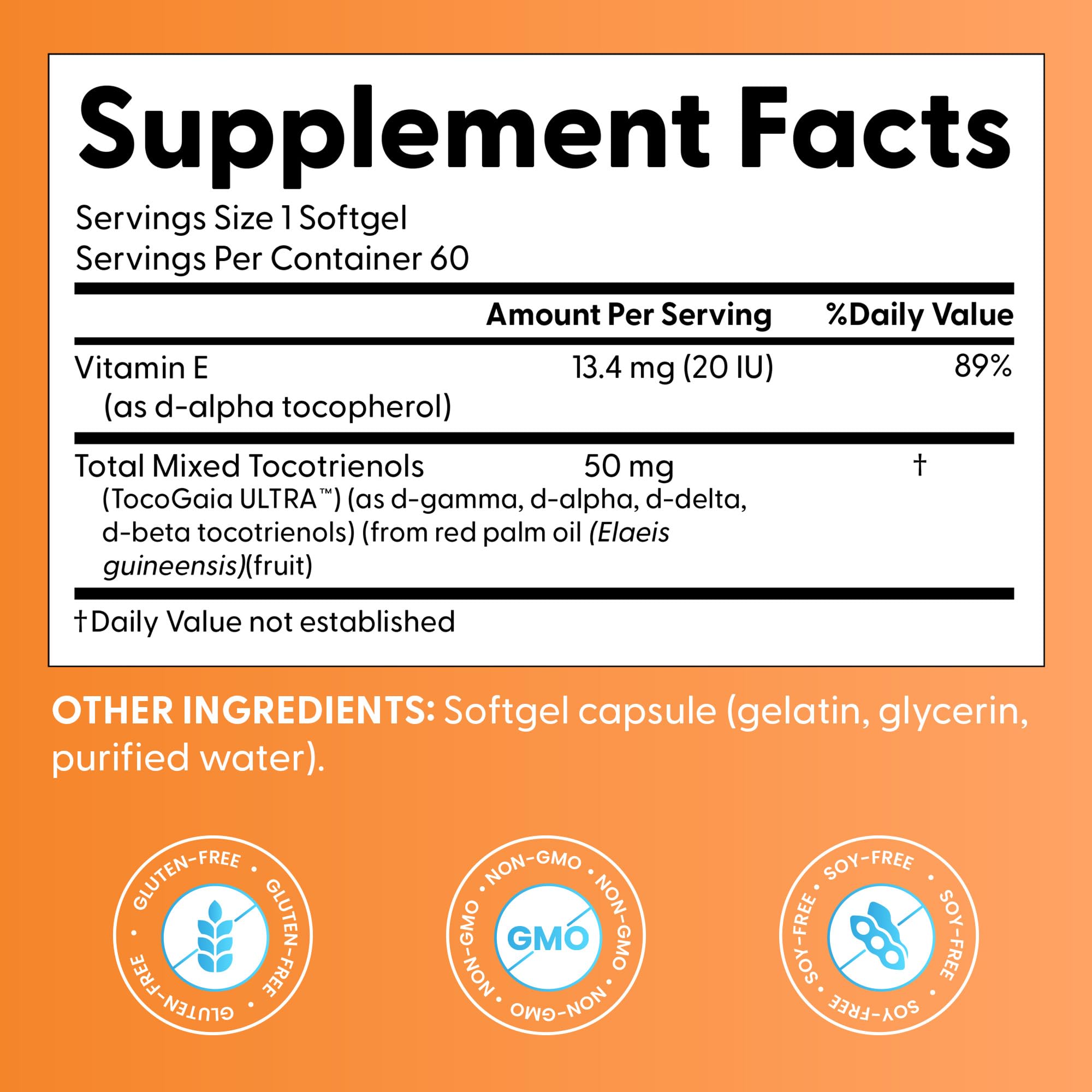 Doctor's Best Vitamin E Tocotrienols Complex Supplement, 60 Softgels — Amazon image 2
