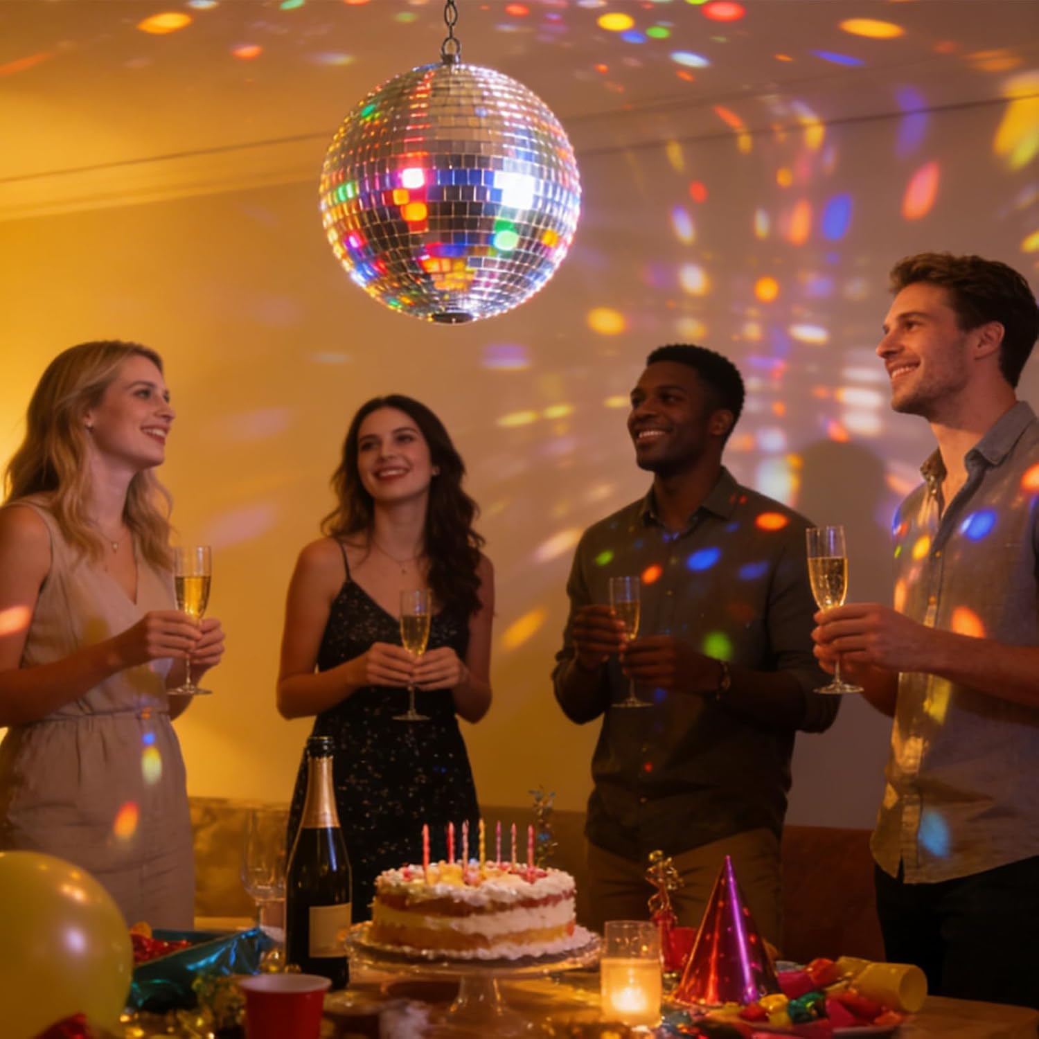 16inch Large Disco Ball Mirror Ball for Disco Party Decorations, Replacement Mirror x 15pcs