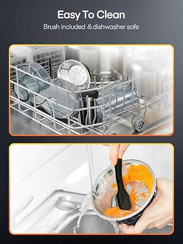 Miniatura 5 de Exprimidoras FOHERE para verduras y frutas, fáciles de limpiar con doble velocidad, extractora centrífuga compacta antigoteo con boca de 3 pulgadas