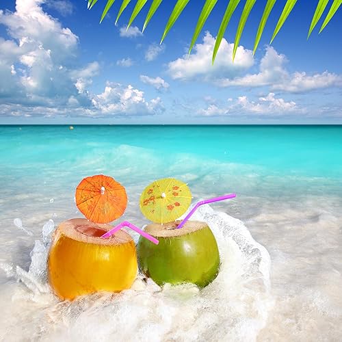 Miniatura 8 de ALINK 1000 popotes de plástico flexible de neón, envueltos individualmente, popotes flexibles desechables, 7.75 x 0.23 pulgadas