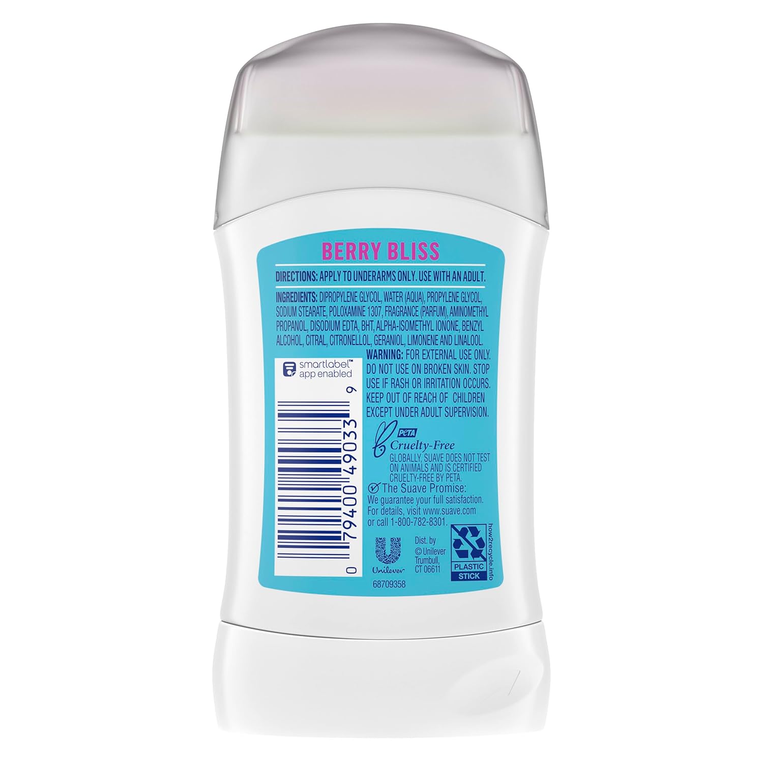 Suave Fresh Vibes Deodorant Stick Berry Bliss Aluminum Free 48 Hour Deodorant Protection Dermatologist Tested Body Deodorant 1.2 OZ(Pack of 12) - Image 2