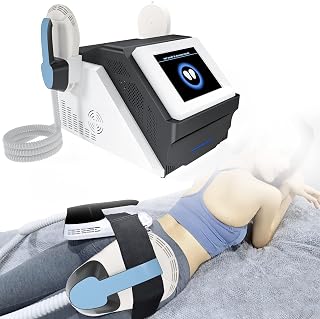 Multifunction EMS Body Sculpting Machine for Abdomen, Arms, Legs, Muscle Building Massage Machine with 2 Handles, Upgrade HIEMT Household Vibro Sculpt Body Shaping Device, Buttock Lift Fat Removal