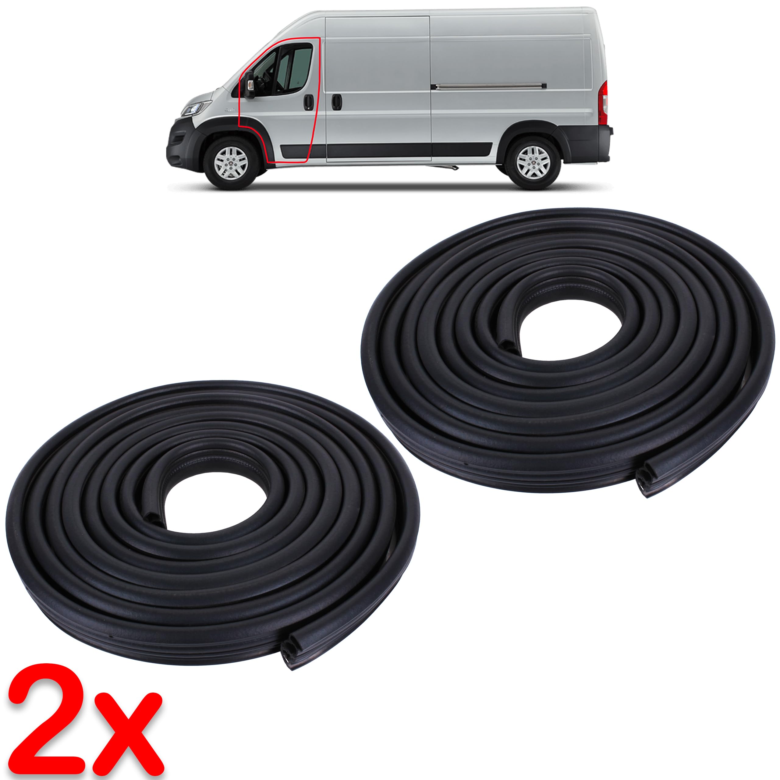 INLY 2-częściowa uszczelka do drzwi, ochrona krawędzi, gumowa uszczelka kompatybilna z Ducato Boxer Jumper (2007-2017) 9023VZ 1336874080 1342567080 1343941080 1348439080 1348439080 1361696080 0 0