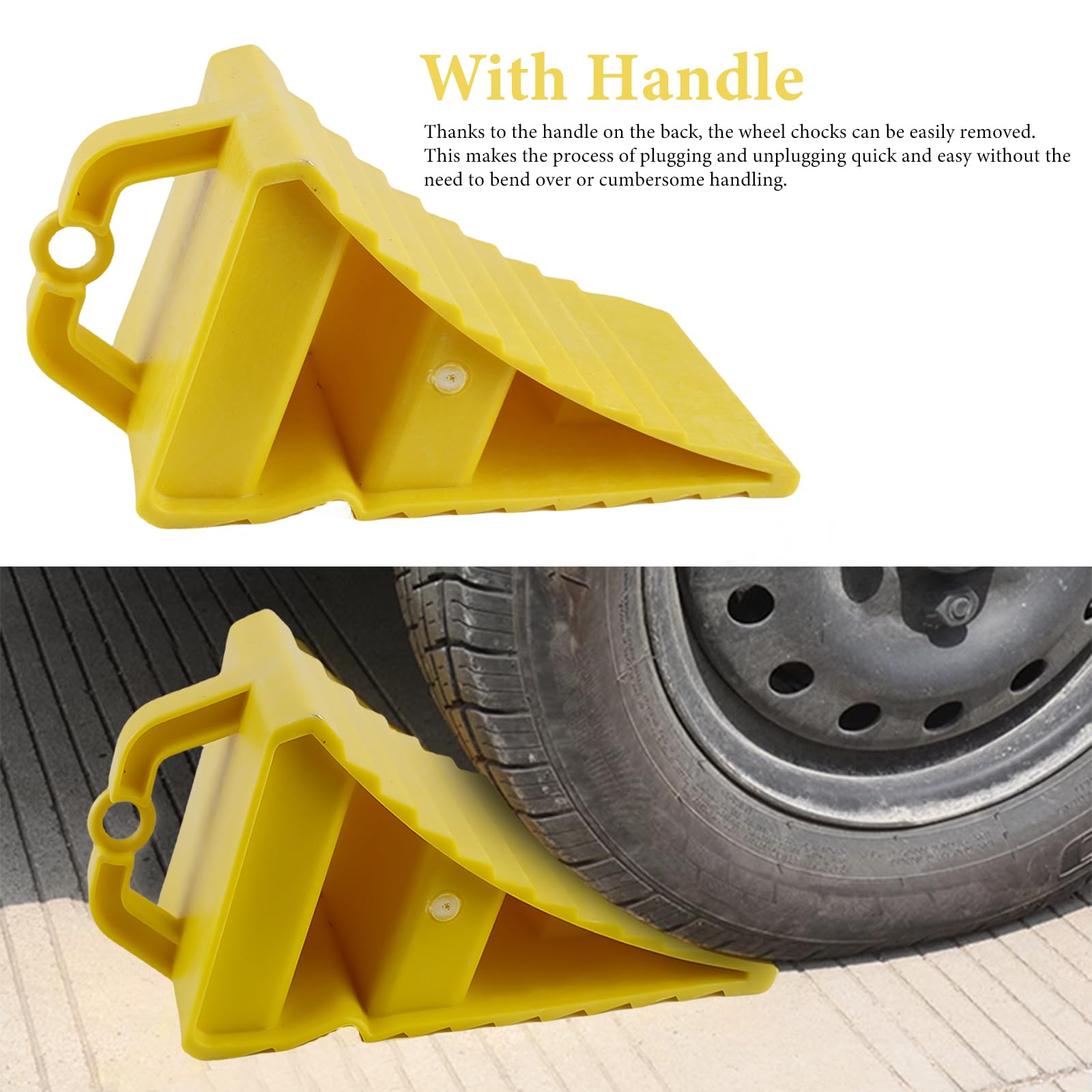 2 Piezas Calzos Coche, Cuña para Ruedas de Coches, Cuña Rueda Coche, Calzo de Goma para Ruedas, Cuñas de Goma para Coche, Calzas de Goma Coche, Cuñas Antideslizantes para Caravana, Autocaravana,Coche