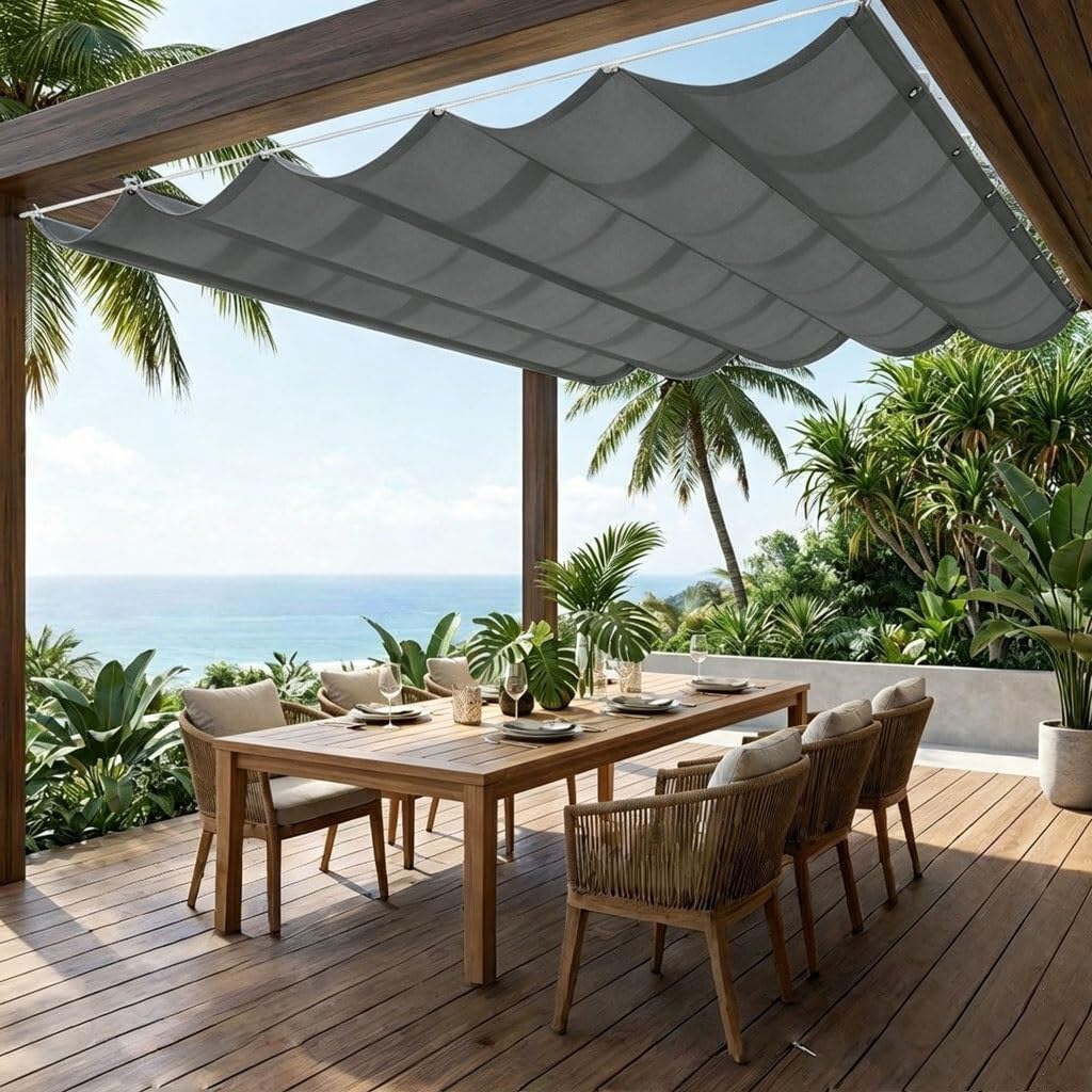 Voile d'ombrage sur mesure gris foncé de haute densité avec cordes incluses