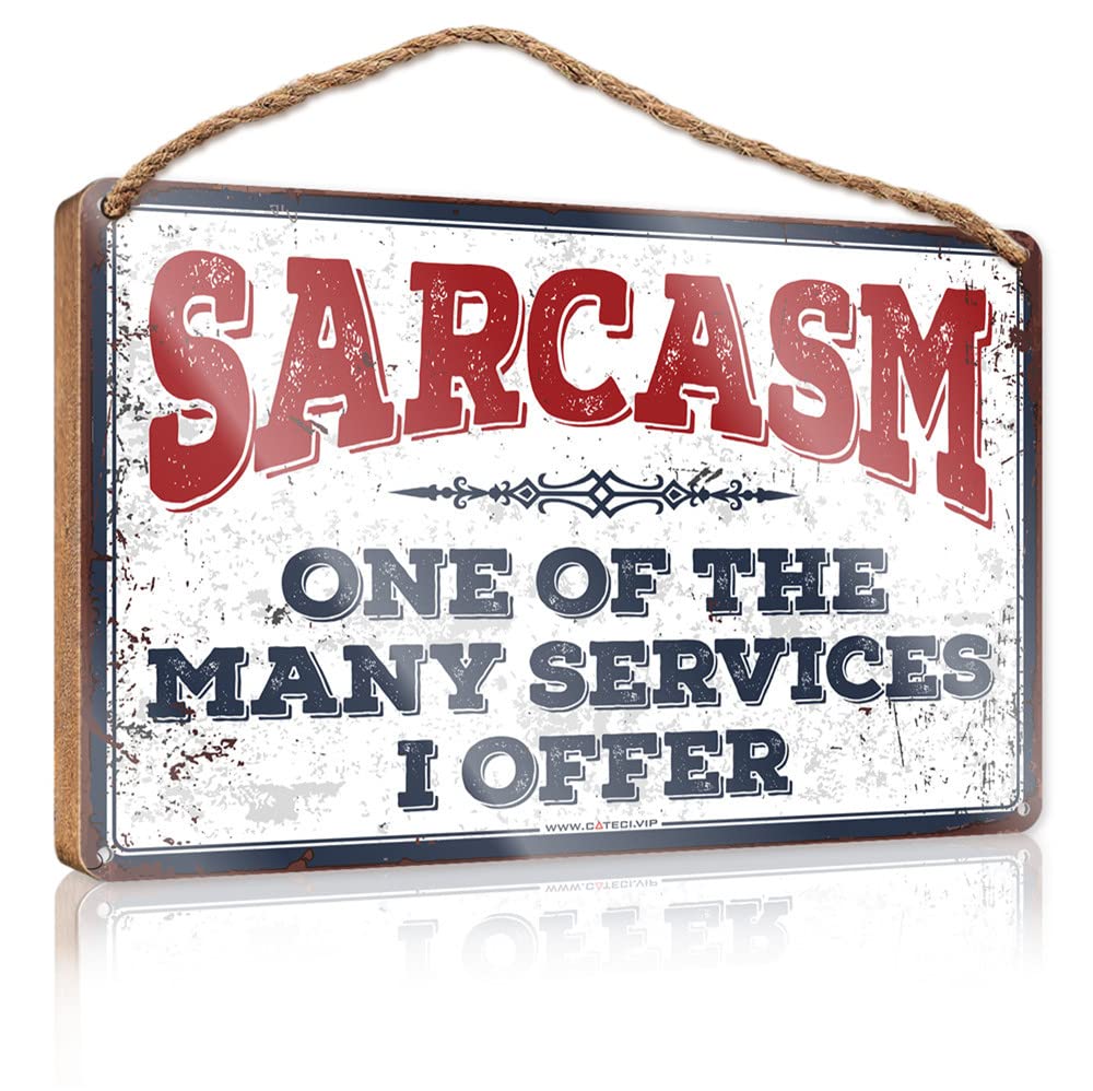 FZFN Door Sign For Bedroom Sarcasm One Of The Many Services I Offer Wooden Sign Wall Hanging Decor Sayings Farmhouse Bathroom Sign(23X35CM)