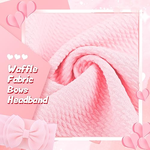 Miniatura 6 de YanJie Diademas de nailon de 6 pulgadas para San Valentín, con lazo de pelo de corazón, hechas a mano, para bebés, niñas, recién nacidos y bebés,