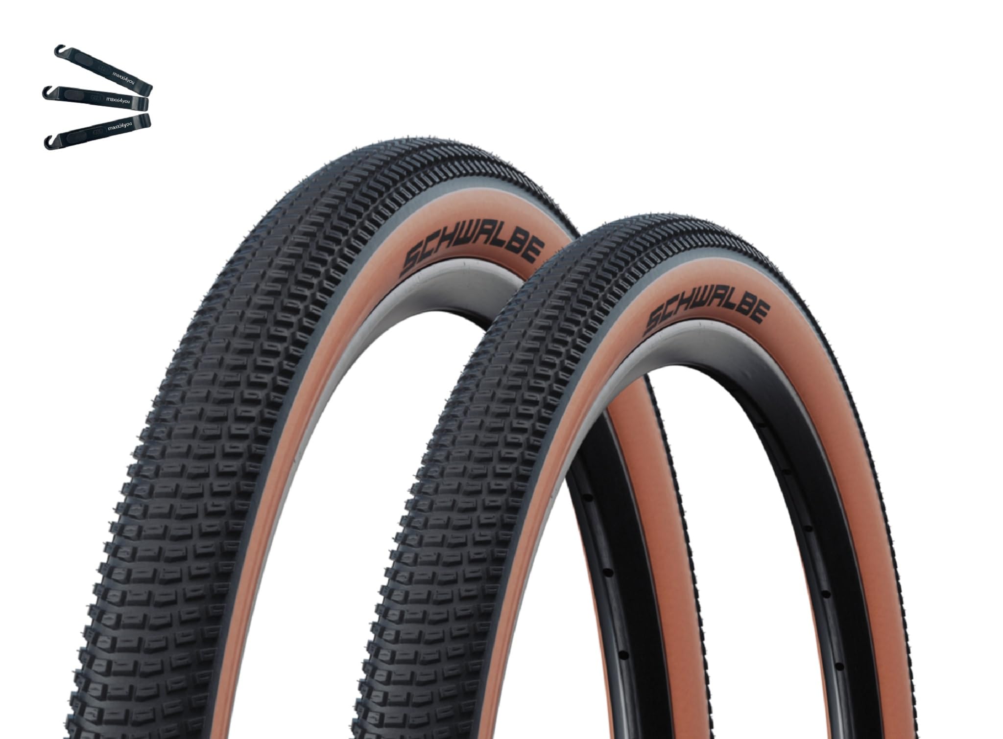 Faltreifen Schwalbe 2 x Billy Bonkers Performance ADDIX Schwarz/Bronze 50-507 (24 x 2.00) inkl. maxxi4you Reifenheber