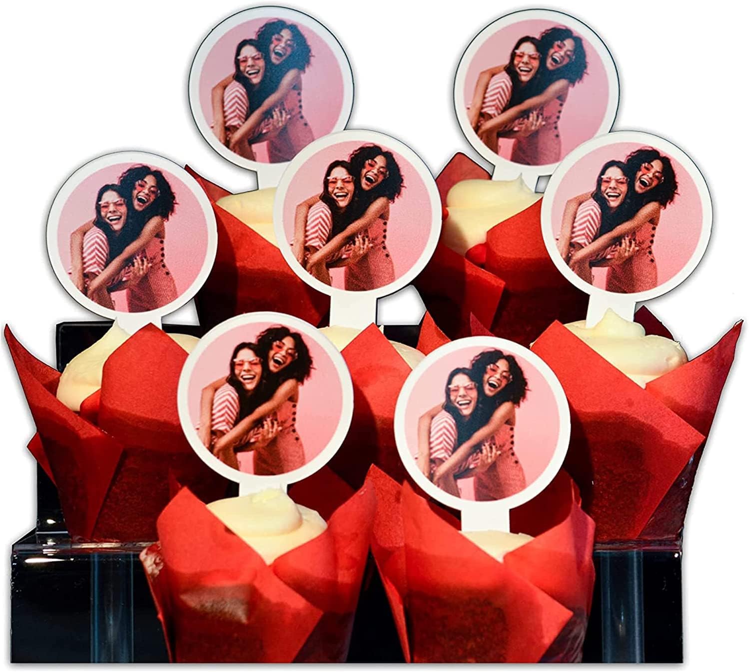VictoryStore Wedding Bundle, 60 Foot Custom Aisle Runner, 100 Cupcake Toppers, and 100 Photo Can Coolers, Cupcake Toppers are Plastic and 2x4 Inches - No Assembly Needed (60 Feet by 54 Inches)