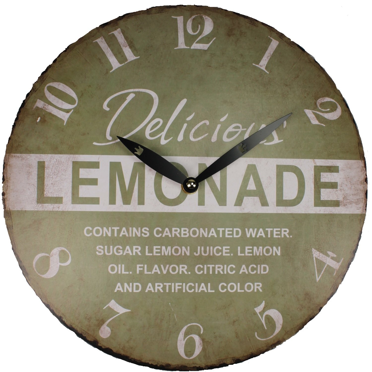 Wall Clock Retro Look Vintage Decorative Clock Kitchen Clock American Style Quartz Clock with Sayings (E)