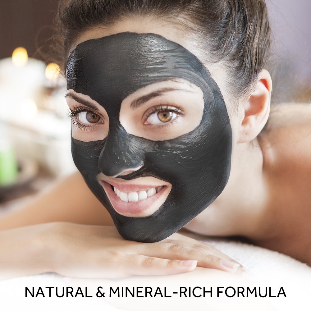 APRILIS Dead Sea Mud Mask with Activated Charcoal, Deep Cleansing Clay Face Mask for Reduction in Pores, Spots, Blackheads & Acne, Rejuvenated to Smooth & Moisturizing Face, 8.8 oz