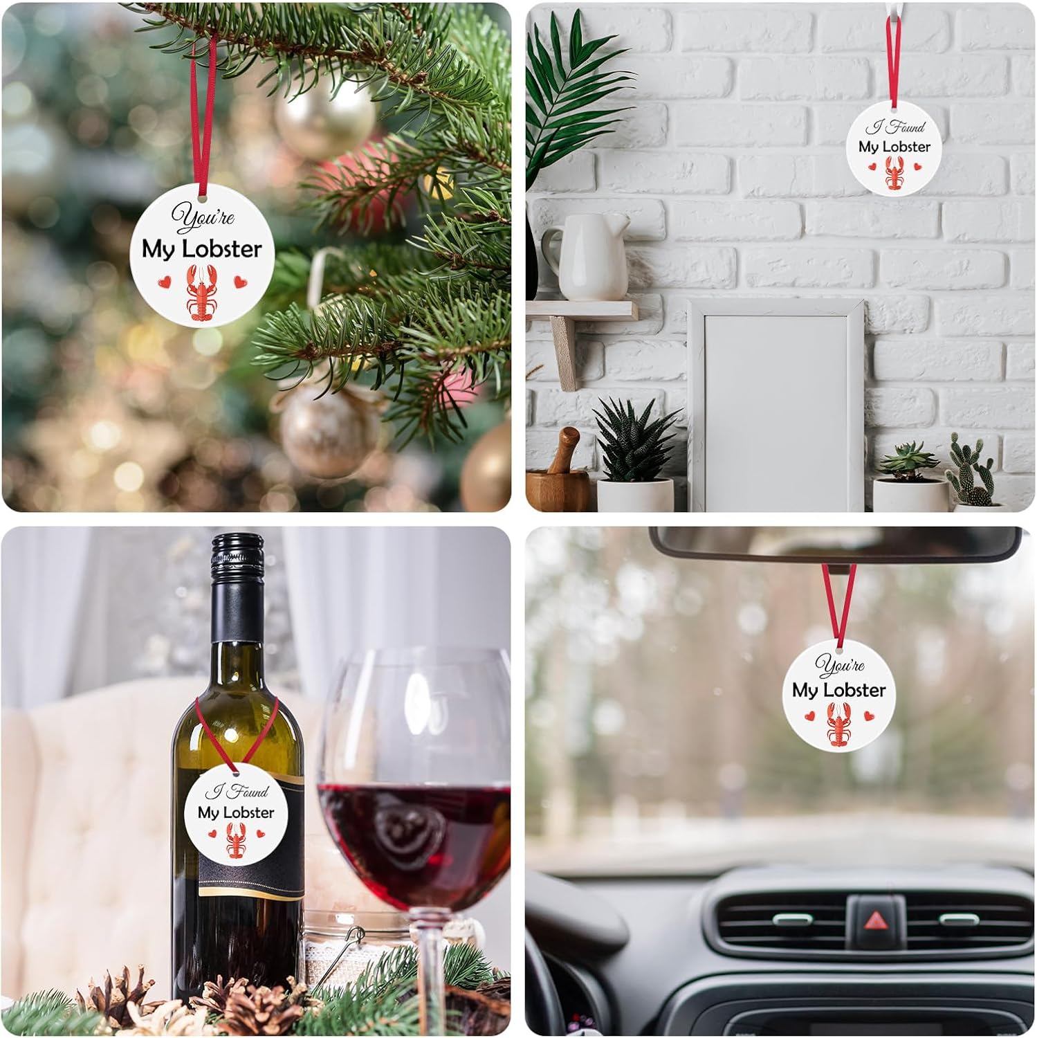 Lobster Gift for Boyfriend Christmas Ornament Couple Gift for Him Her Boyfriend Gift Anniversary Ceramic Ornament for Couple Wedding Gift for Husband Wife Boyfriend Valentines Gift from Girlfriend - Image 6