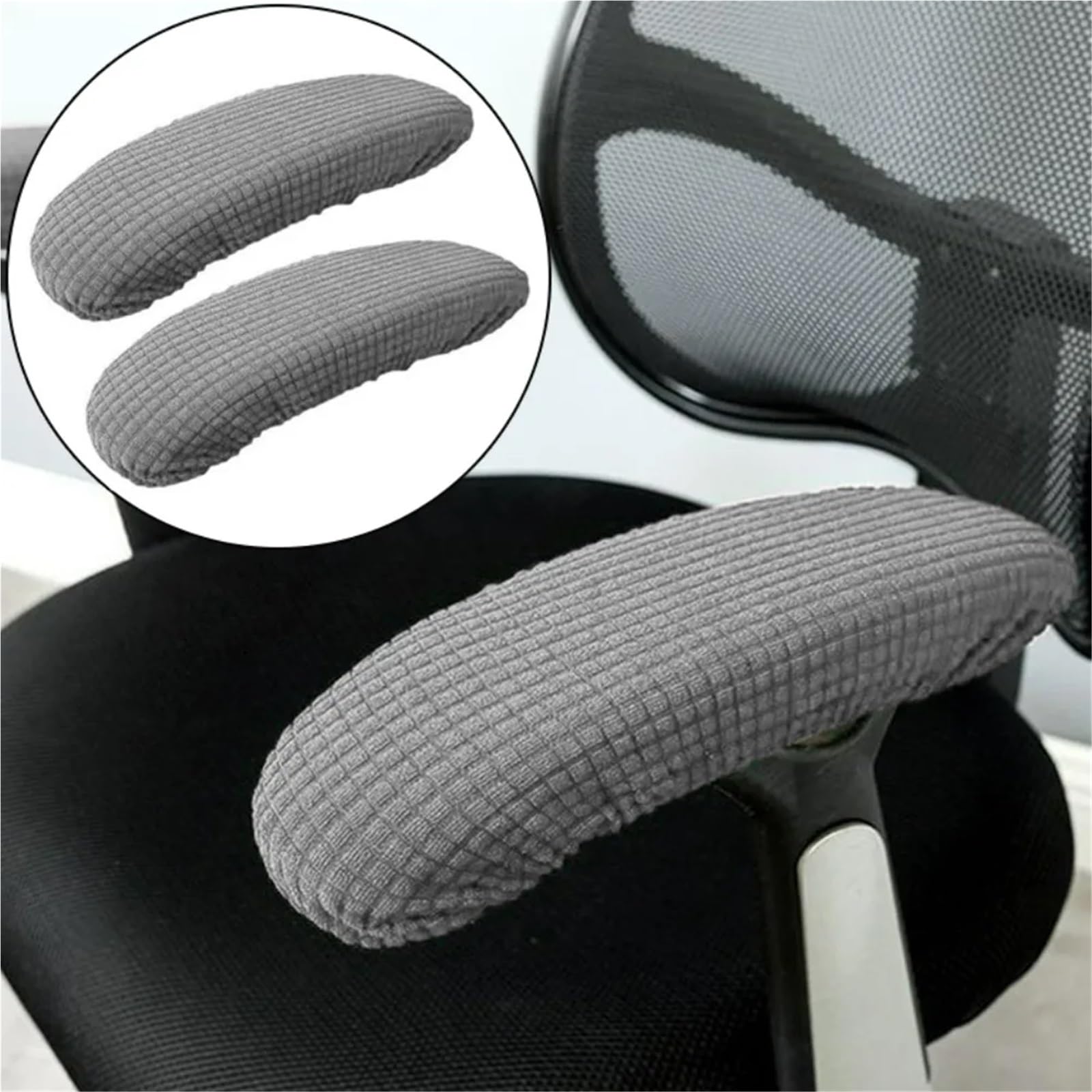 Copri-braccioli in Spandex per Ufficio, Copribraccioli for Sedia da Ufficio, 4 Pezzi, Elastico Multicolore, Elasticizzato(Dark Gray)