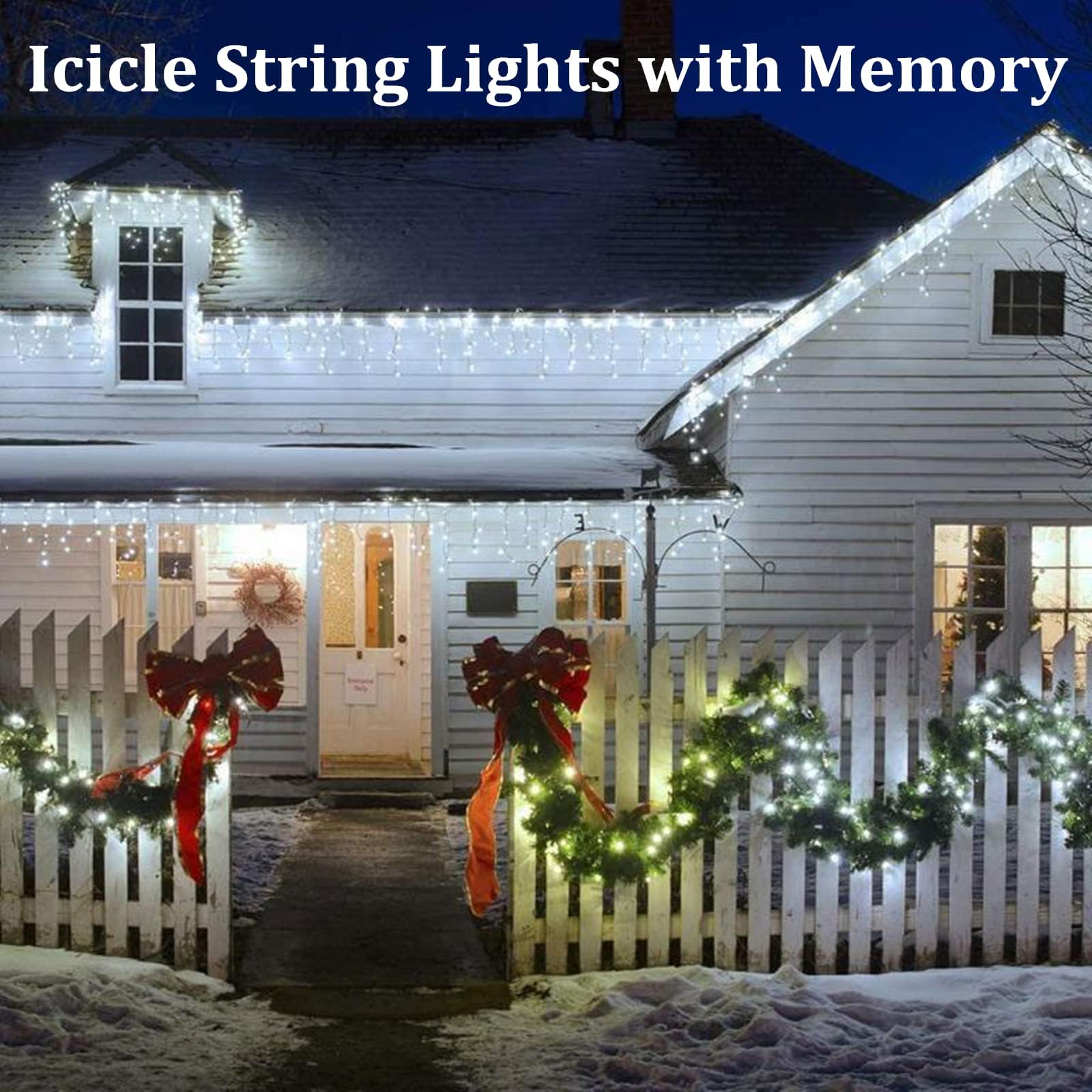 ODEETRONIC Tenda Luminosa Natale, 1000 LED 35M Cascata Luci di Esterno Impermeabile 8 Modalità Luci di Nataliazie Lucine Decorazione per Interno Esterna Finestra Balcone Patio Feste, Bianco Freddo