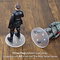 Vista 6 de SIXPOINTS Multi-PEG - Base de exhibición de figura de acción de 6 pulgadas, soporte de modelo compatible con juguete de la serie Star Wars Black 28