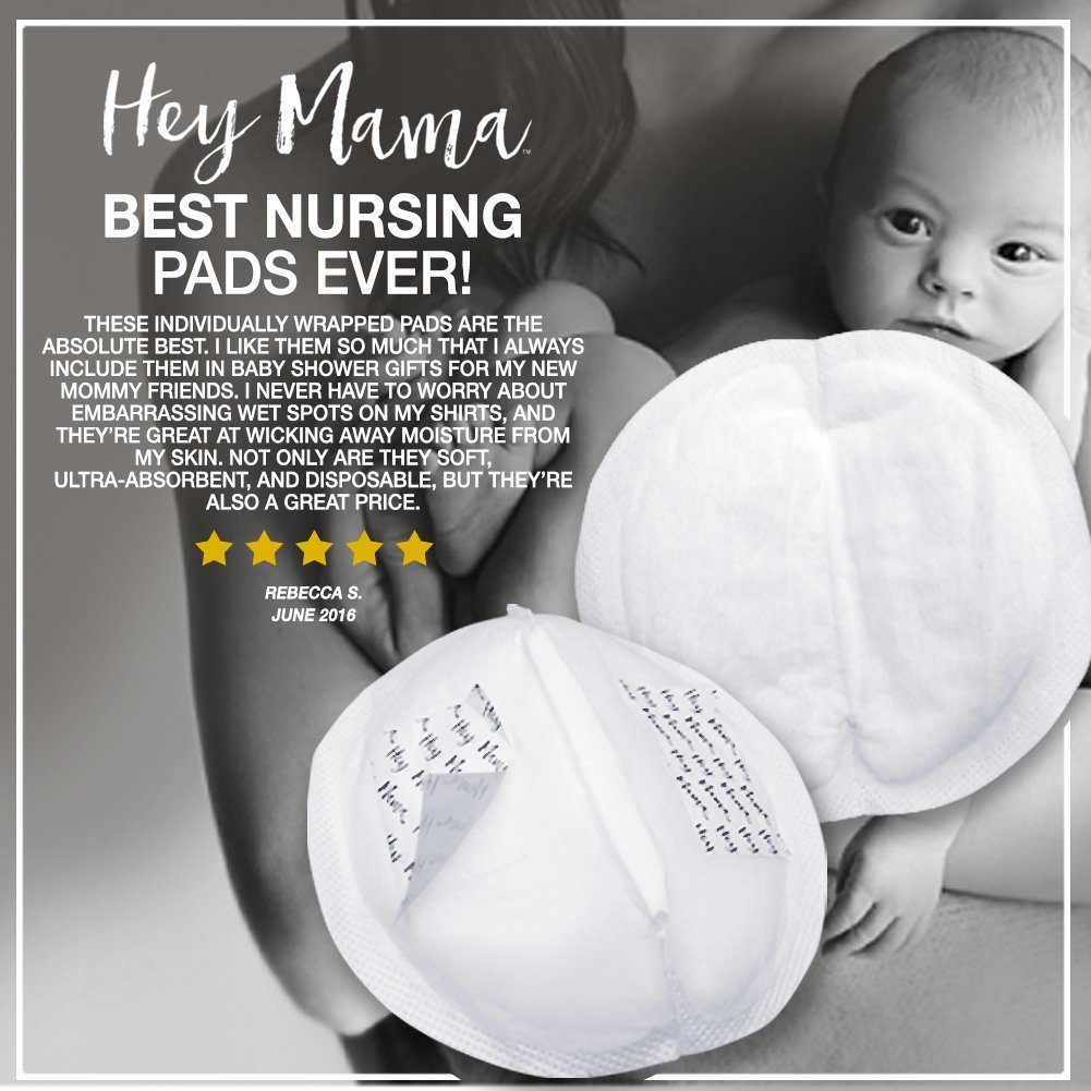 Hey Mama Disposable Nursing Pads - (120) Super Absorbent, Ultra Comfortable & Individually Wrapped : Baby