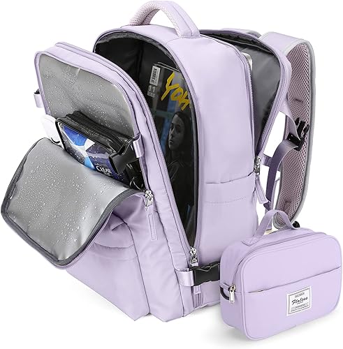 winspansy Mochila de viaje para mujer y hombre, A10-púrpura (juego de 2 piezas), Grande