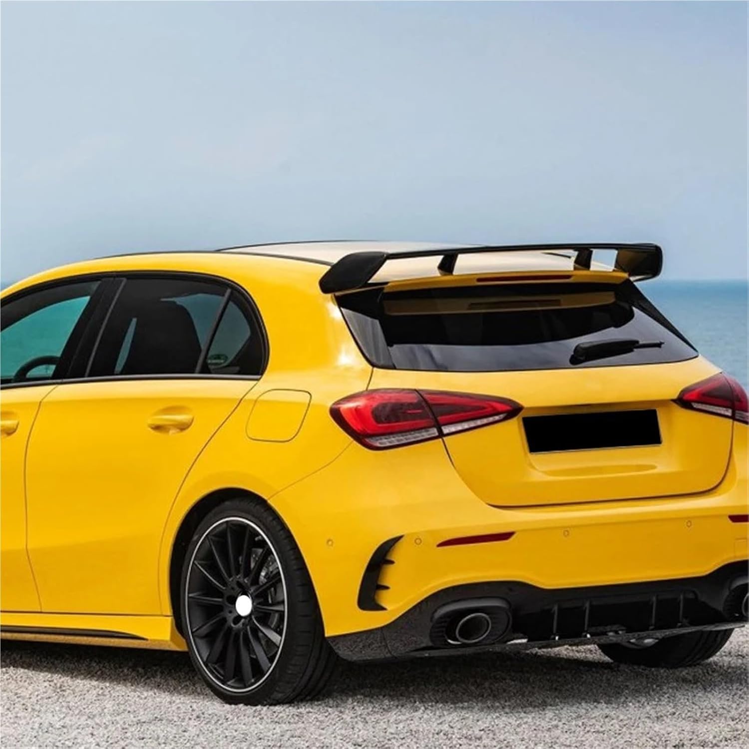 Car Rear Bumper Splitter Side Spoiler Air Vent Wind Knife Body Kits Compatible with Benz A-Class W177 A180 A200 A220 AMG Hatchback(Glossy Black)