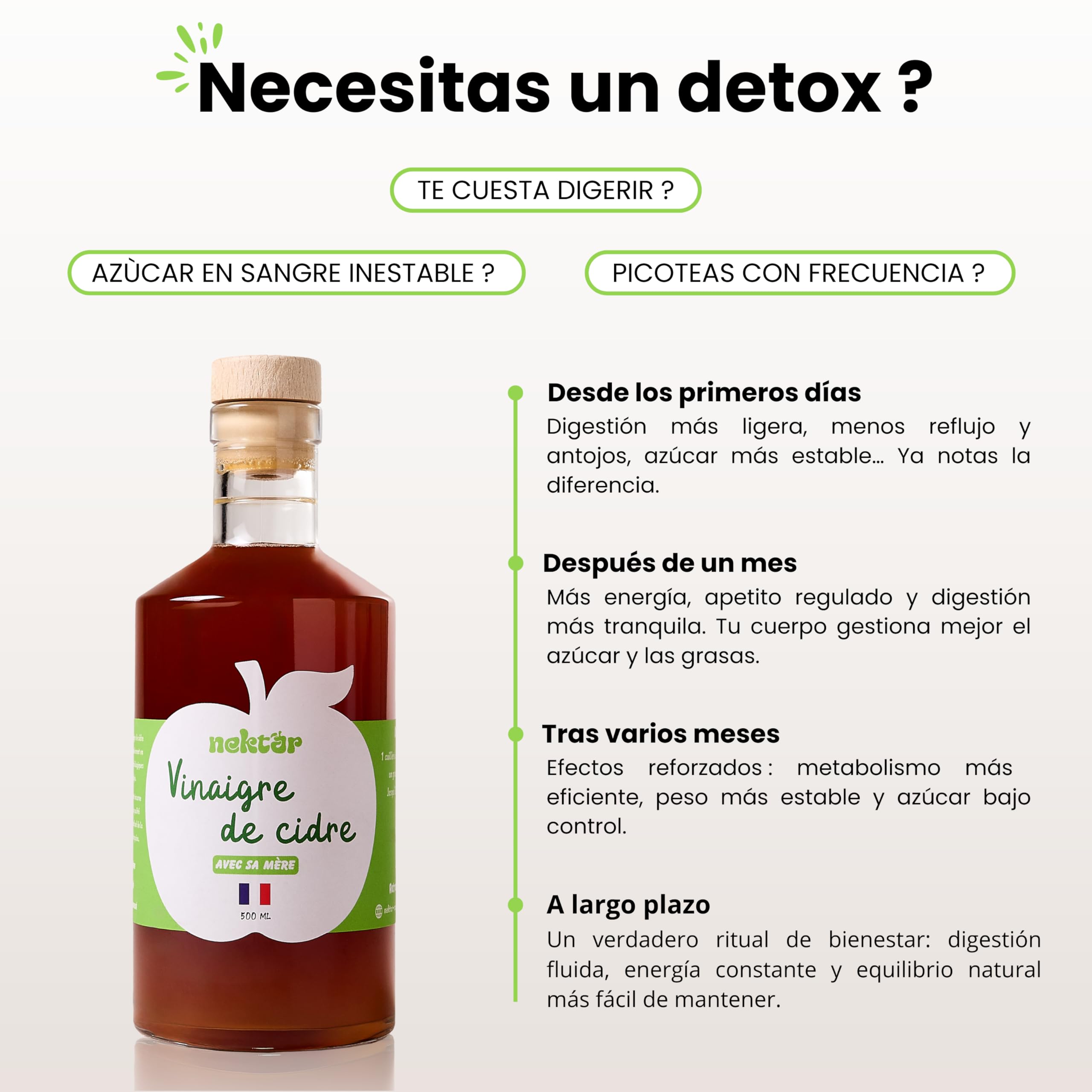 Vinagre de Sidra Orgánico Sin Pasteurizar Sin Filtrar con Madre 500 ml Hecho en Normandía
