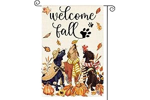 AVOIN Colorlife Welcome Fall Dog Garden Flag 12x18 Inch Double Sided Outdoor...