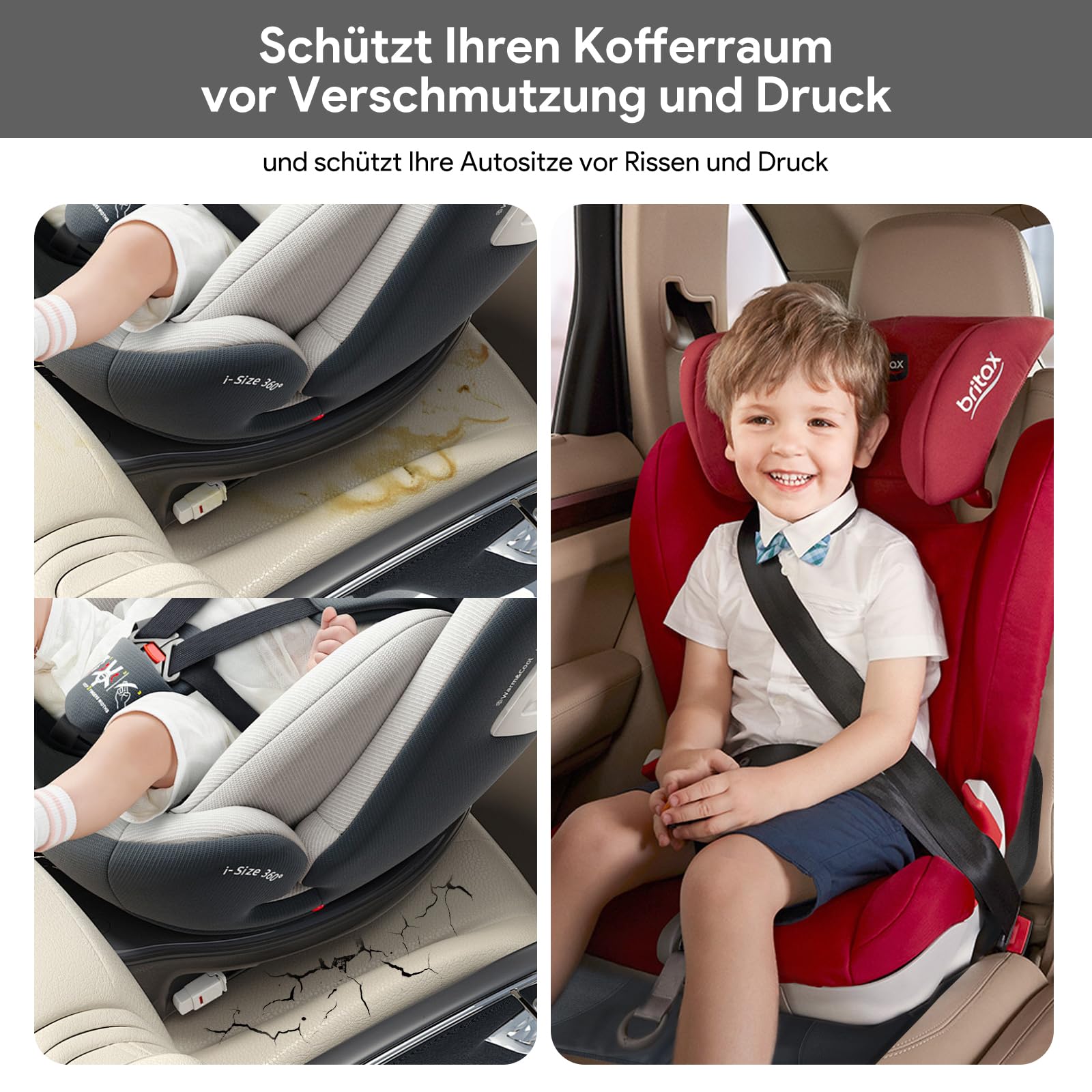 Podkładka pod fotelik samochodowy, kompatybilna z ISOFIX, wodoodporny i antypoślizgowy ochraniacz na fotelik samochodowy dla dzieci, uniwersalny rozmiar, podkładka ISOFIX do fotelików dziecięcych