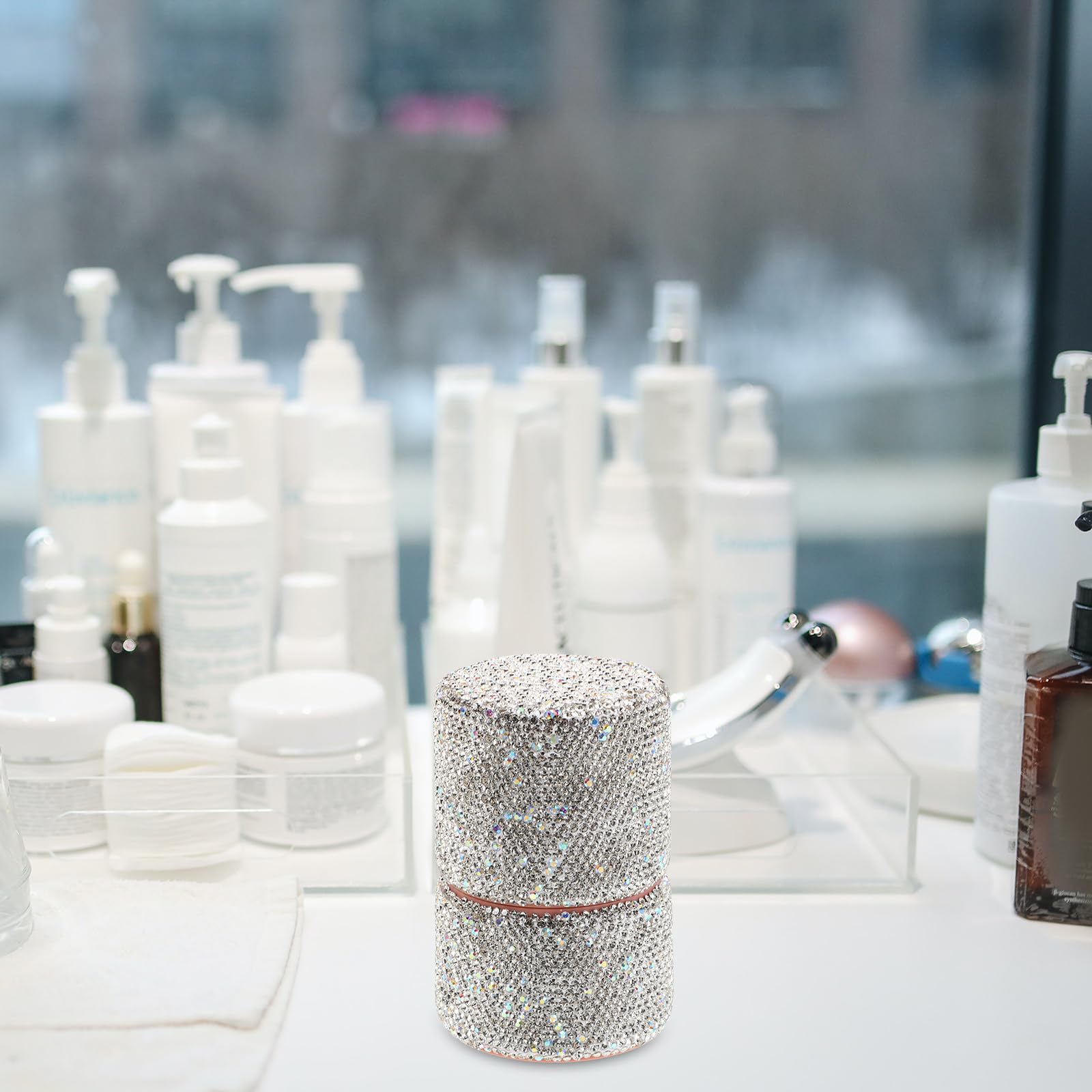 Alipis Set de Brochas de Maquillaje Portátil con Contenedor de Plástico, Brochas para Polvos y Labios, Diseño Duradero y Lujoso Adecuado para Viajes y Fiestas