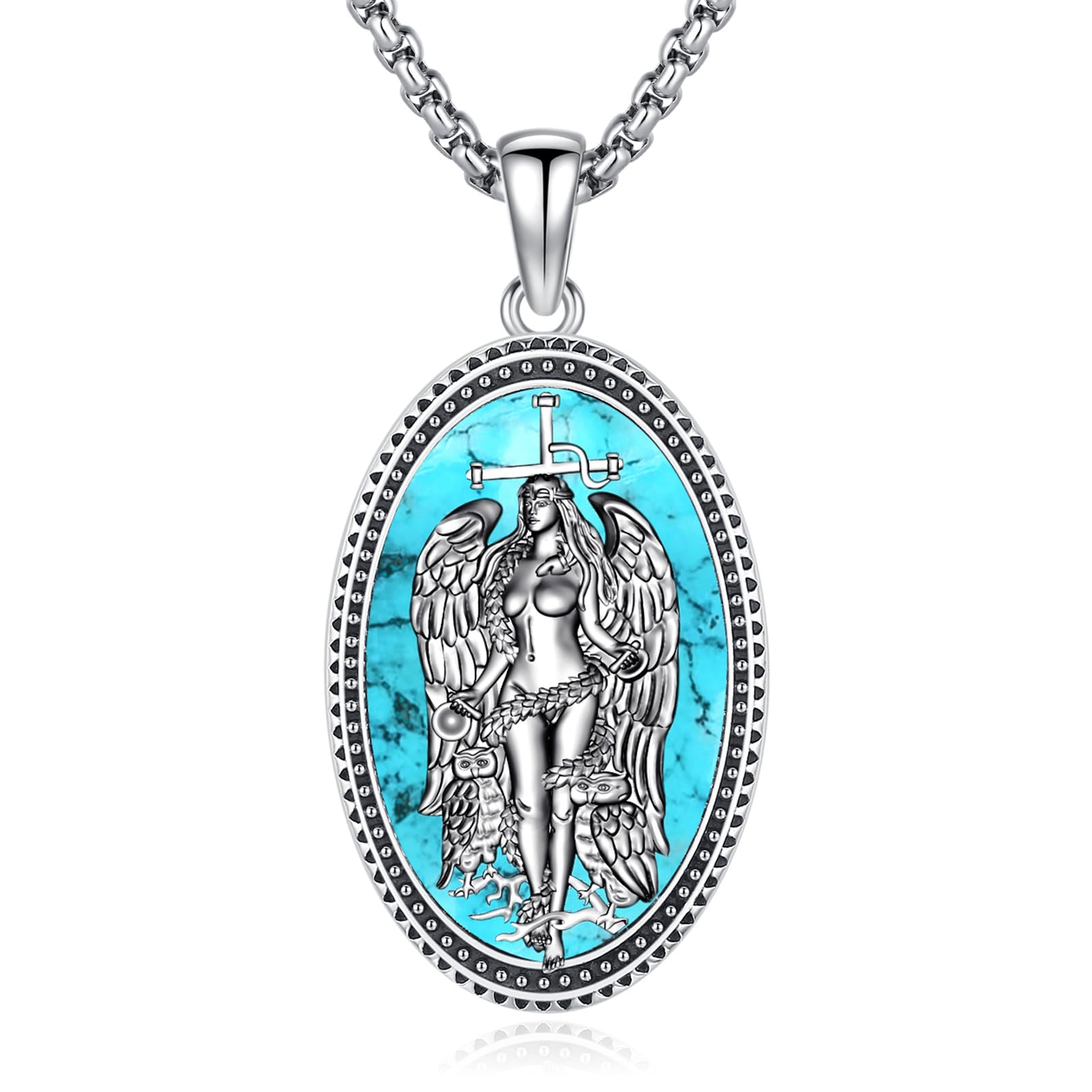 Eusense Lilith Necklace 925 Sterling Silver Lilith Sigil Jewelry Lilith Goddess Pendant