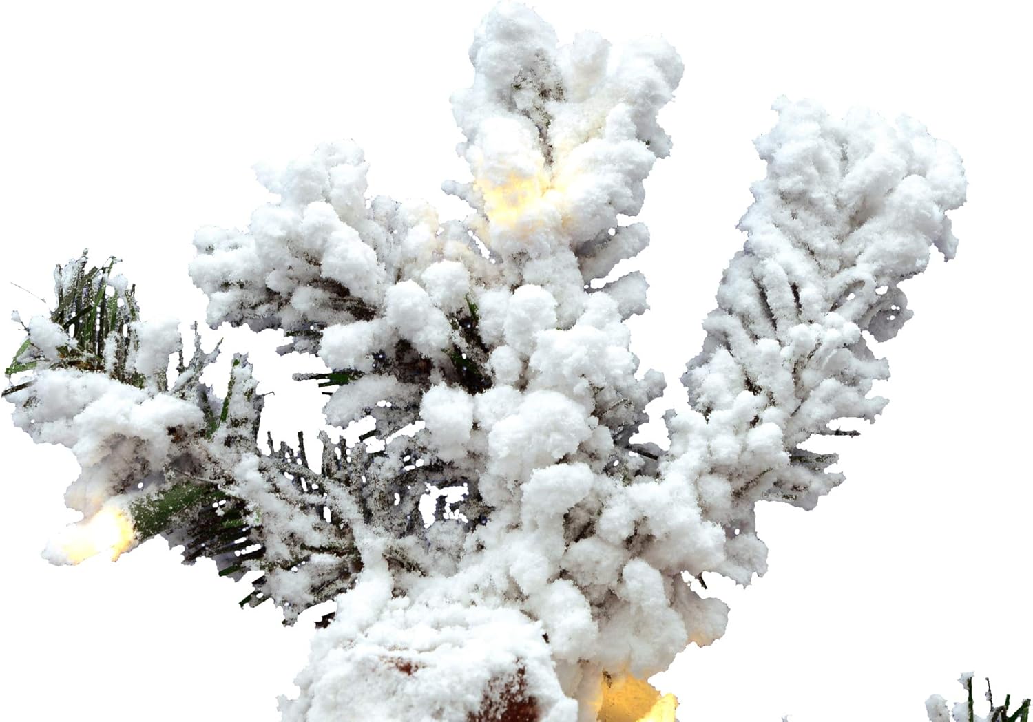 Vickerman 4' Flocked Spruce Artificial Christmas Tree, Warm White Dura-Lit Lights - Snow Covered Faux Tree - Seasonal Indoor Home Decor