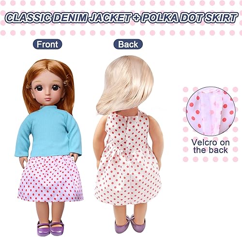 Miniatura 3 de Accesorios de ropa de muñeca de 18 pulgadas  2 piezas de disfraz de muñeca de otoño incluye suéter azul, faldas clásicas, muñeca, trajes, se adapta