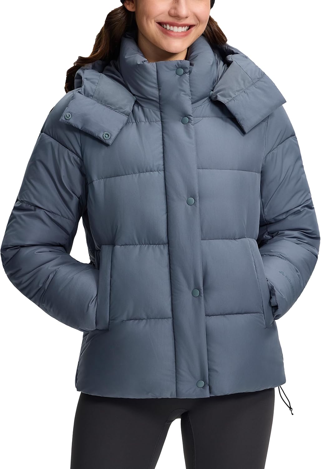 Pioneer Camp Women's Quilted Puffer Jacket, Warm Winter Coat Insulated Full Zip Hooded Jacket Pockets Outerwear Casual
