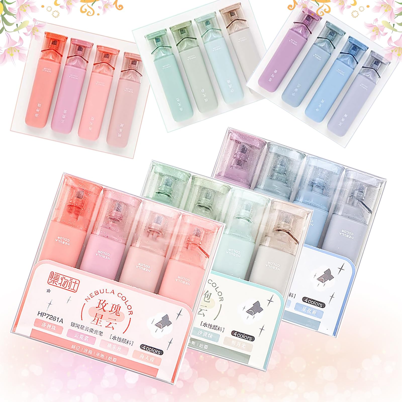 Amazon.co.jp: LONGLUAN キラキラ蛍光ペン、グリッター蛍光ペン