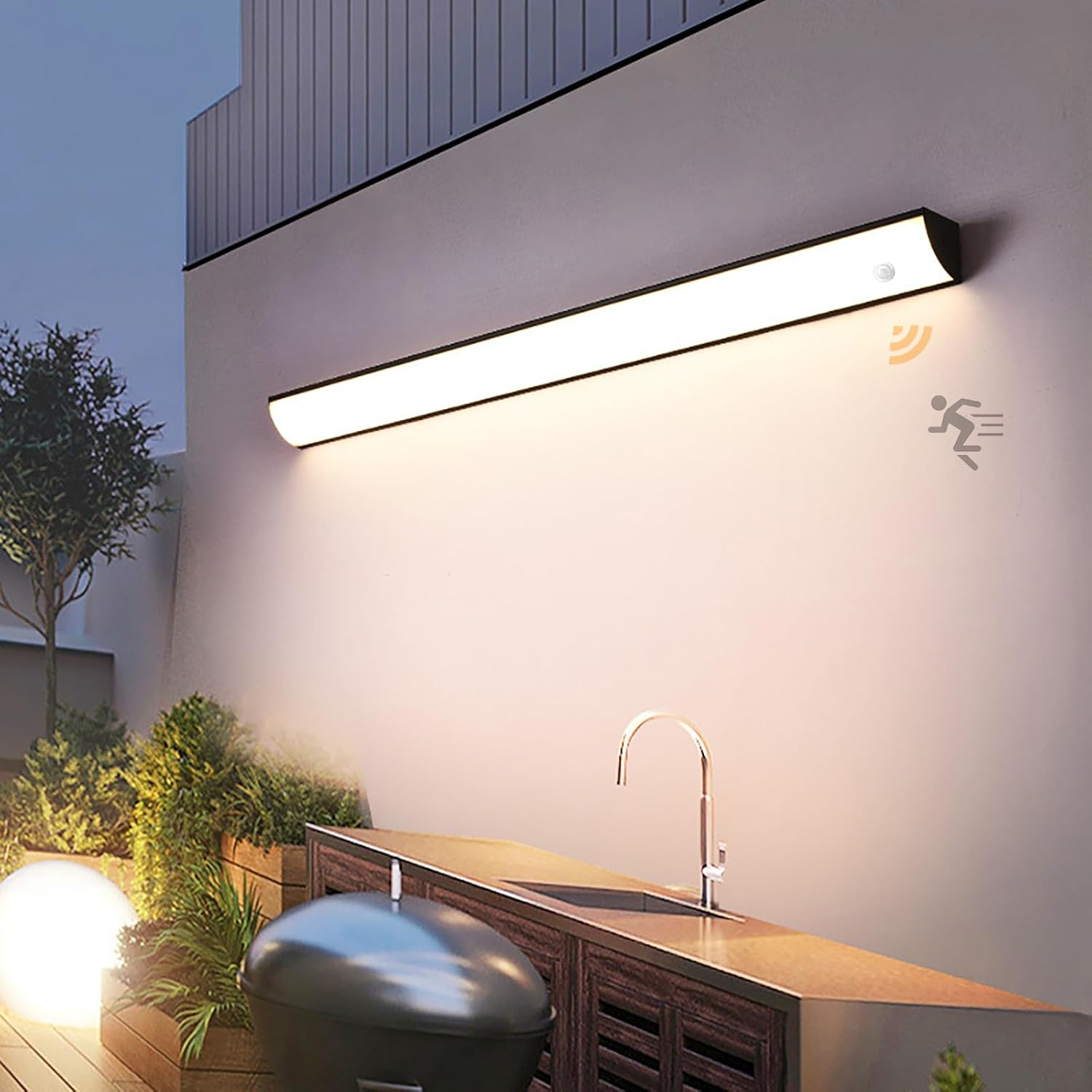 Max 98W LED Bar Light Fixture - Bright Adjustable Lighting for Bars, Restaurants, and Events - Energy Efficient, Modern Design, Easy Installation (Black White Light 80CM)