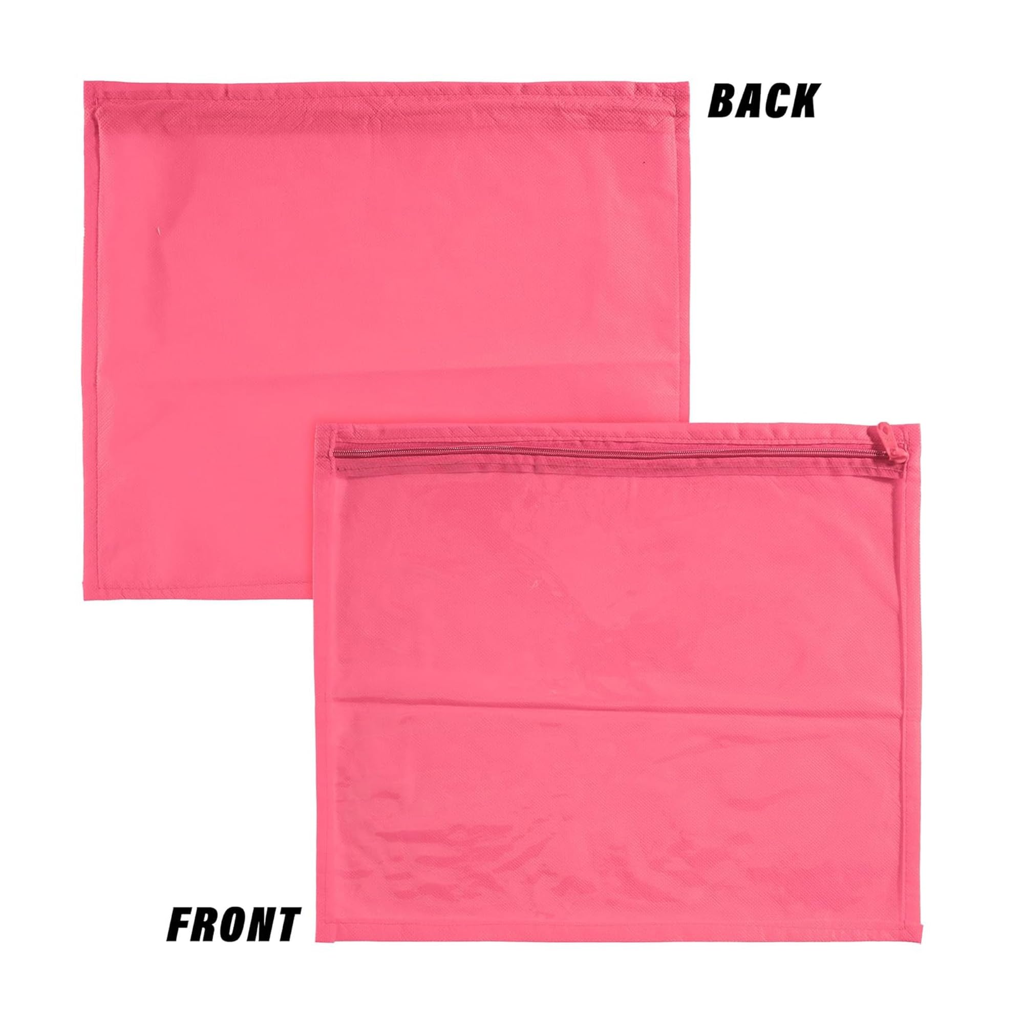 Kuber Industries Paquete de 48 fundas para sari | Bolsas de embalaje para vestido con cremallera | Bolsas de sari para almacenamiento | Organizador de ropa para armario | Rosa