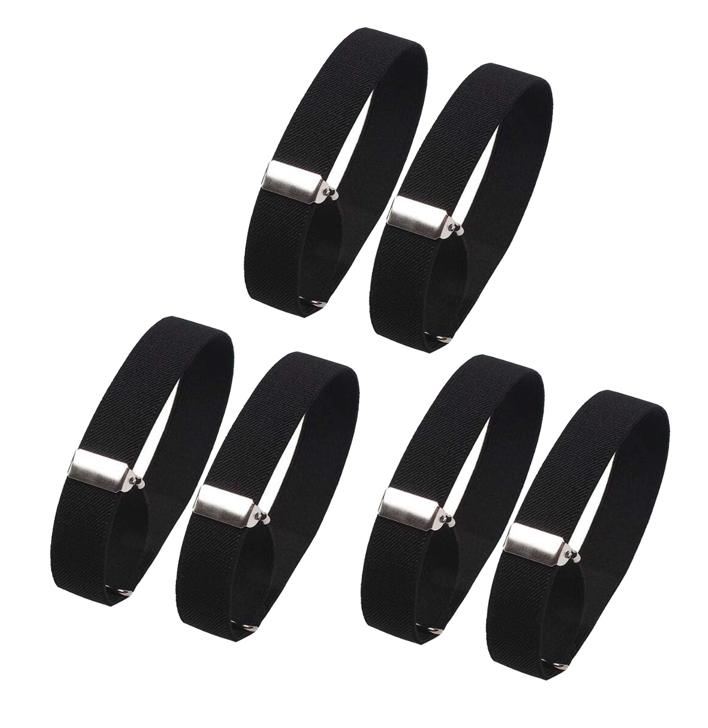 Cyprinus Carpio Elastic Adjustable Armband Shirt Garter Sleeve Holders, Black-3pair, 12"