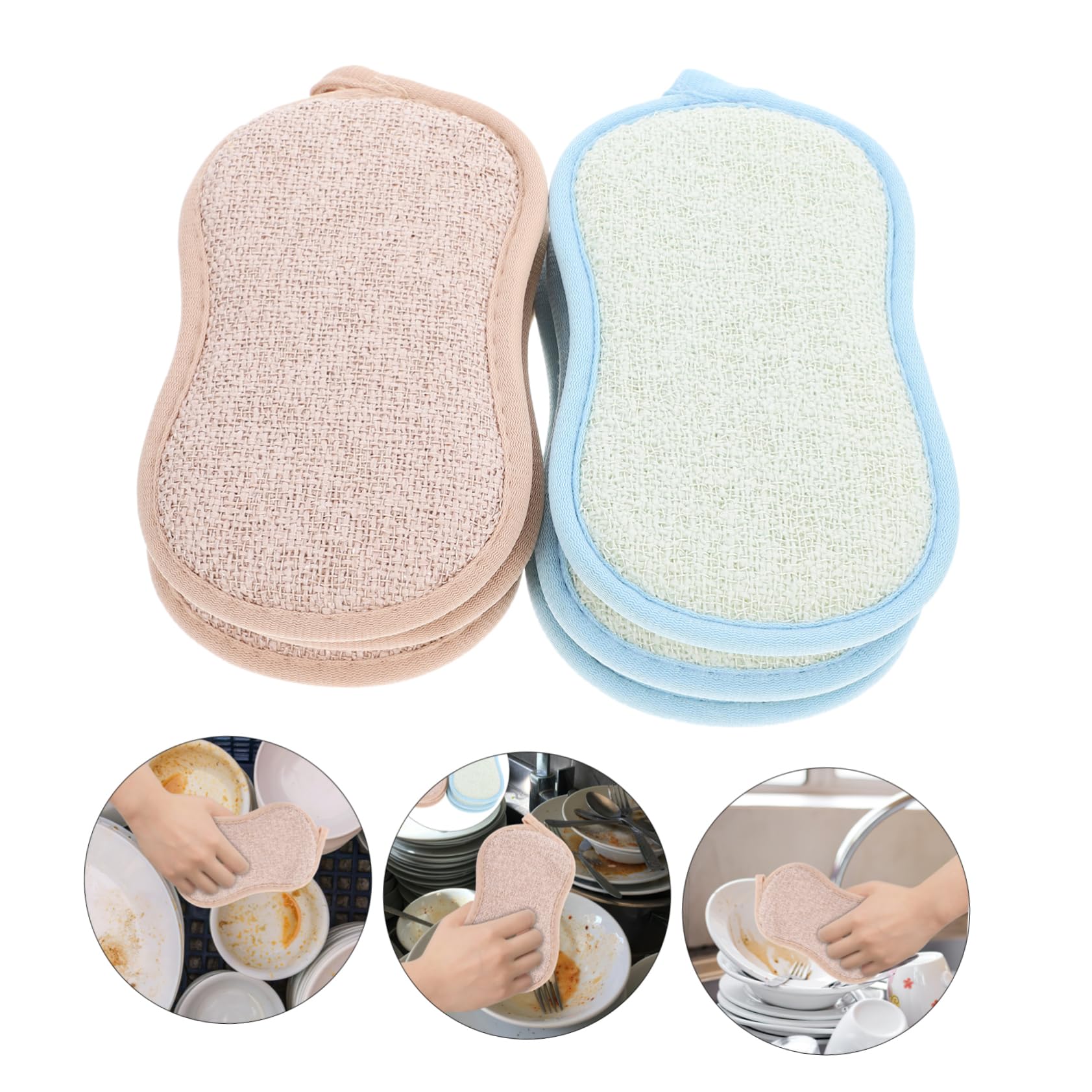 Healeved 30piezas Esponjas De Limpieza De Cocina De Doble Cara Eficaces para Fregar Platos y Ollas Material Antigrasa para Uso Doméstico