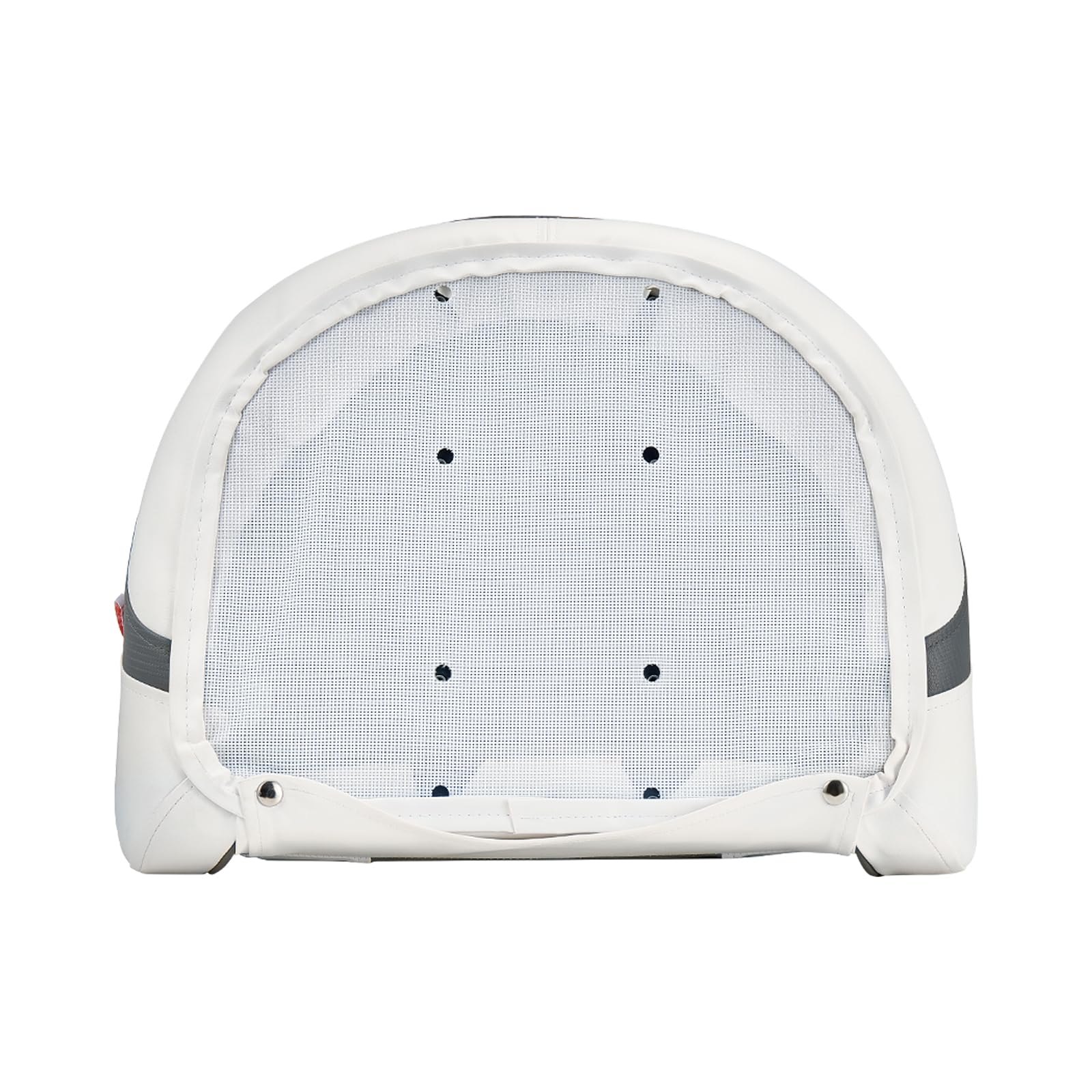 VEVOR Asiento de Barco con Respaldo Alto y Abatible Tipo Butaca de capitán con Cojín de Esponja Gruesa y Cuero de PVC Impermeable Diseño Ergonómico Asiento Plegable para Barcos, Yates, Blanco y Gris