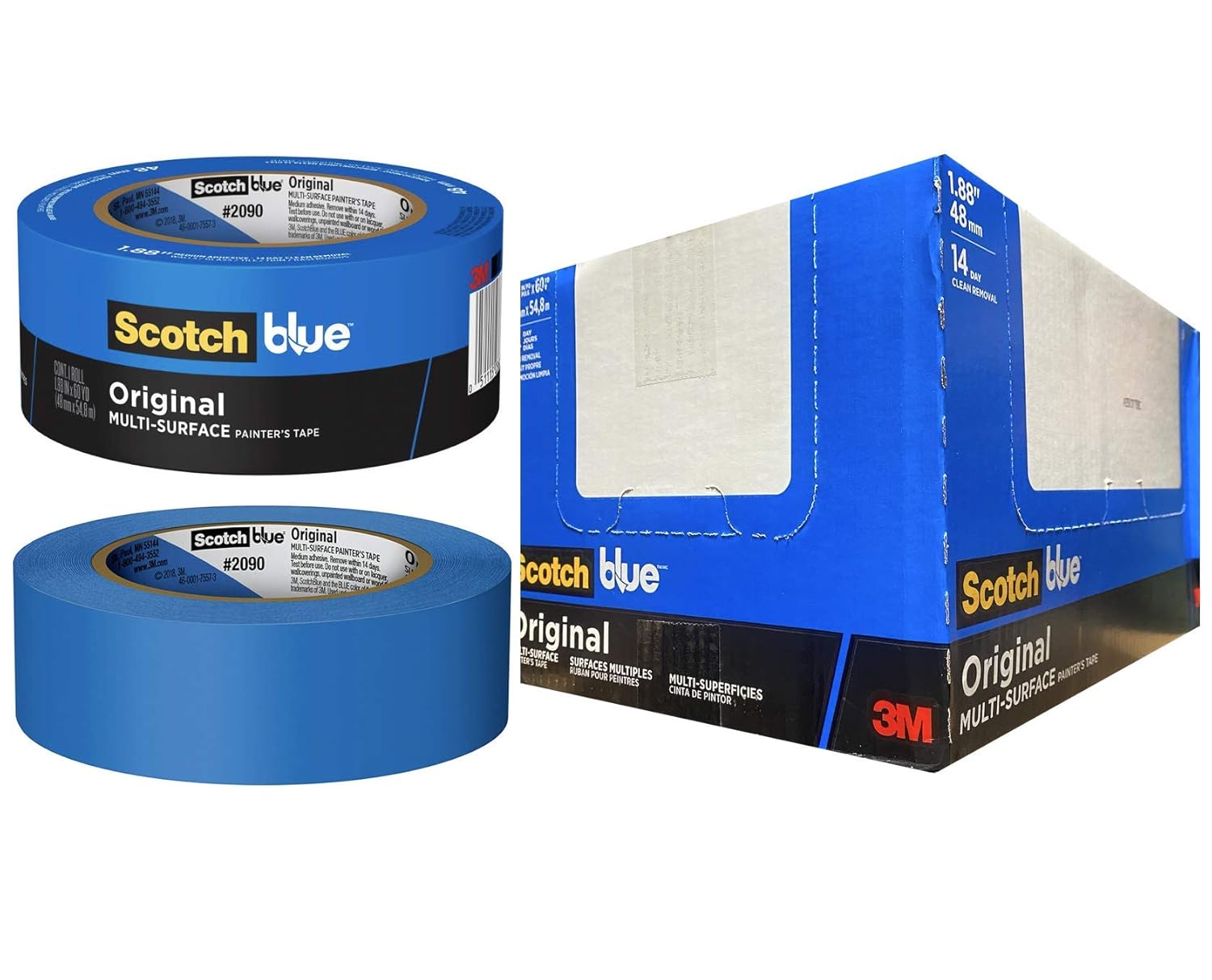 3M ScotchBlue 2090 SafeRelease Crepe Paper MultiSurfaces Painters