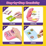 Sticker Maker for Kids - Make Your Own 90 Puffy Stickers Kit - DIY More 3D Stickers Arts and Crafts for Kids Ages 6-10 - Fun Gifts for Girls & Boys 8-12 Year Old Birthday Classroom Rewards