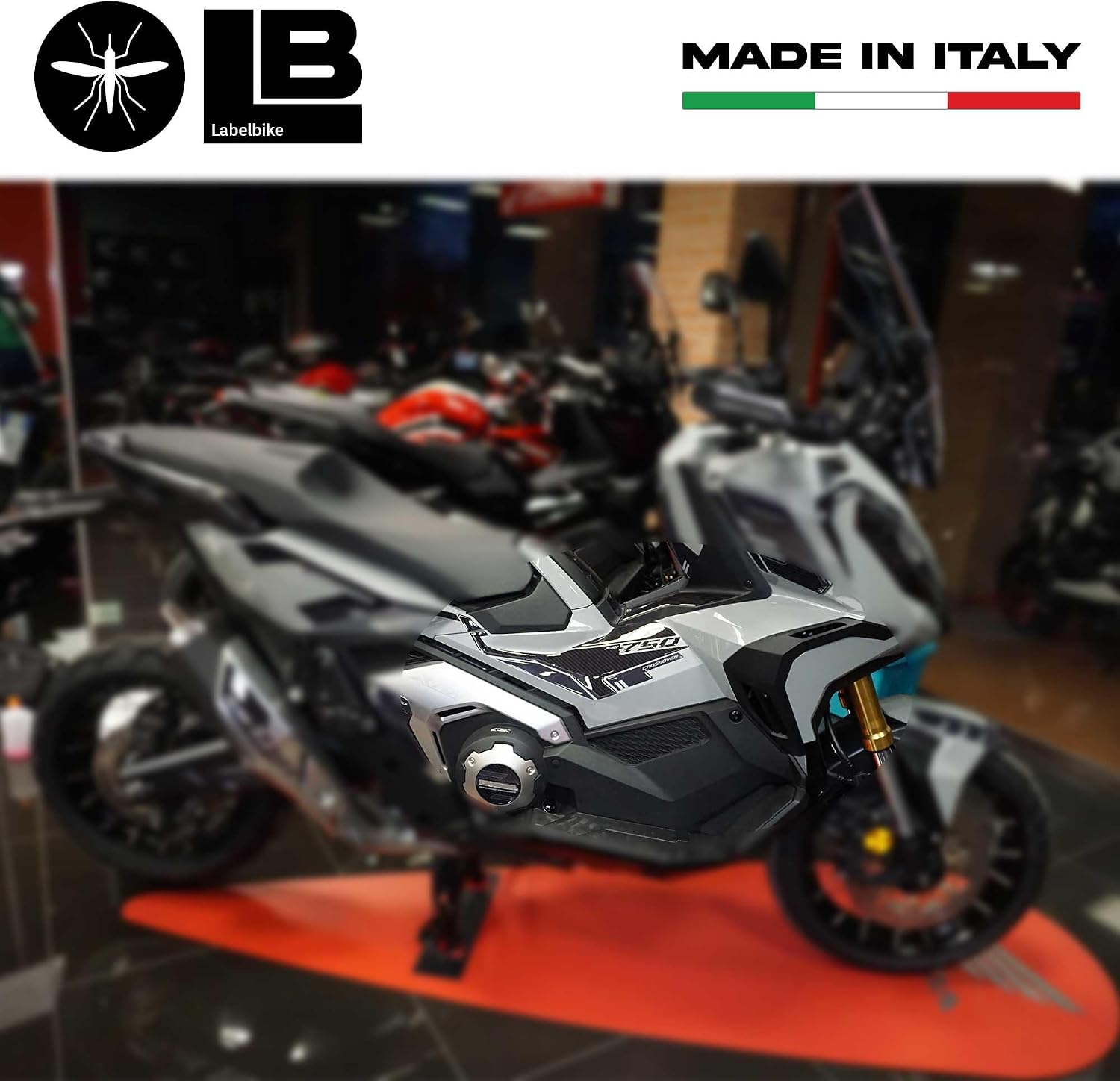 labelbike - 3D Stickers Motorcycle Boomerang Protection and Decoration in Resin Compatible with Honda X-Adv 2021-2022