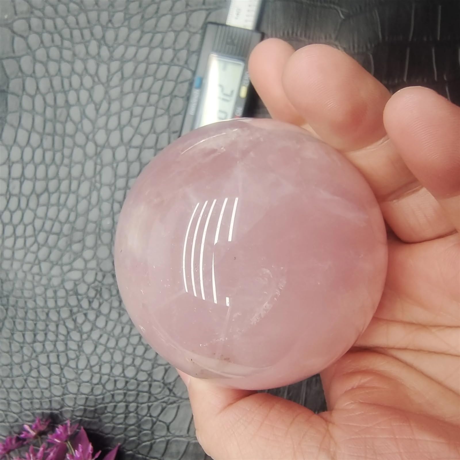 YZWRWRMKTB Rose Quartz Magic Crystal Ball Sphere Home Decor Crafts Ornaments (Size : 81-90mm)