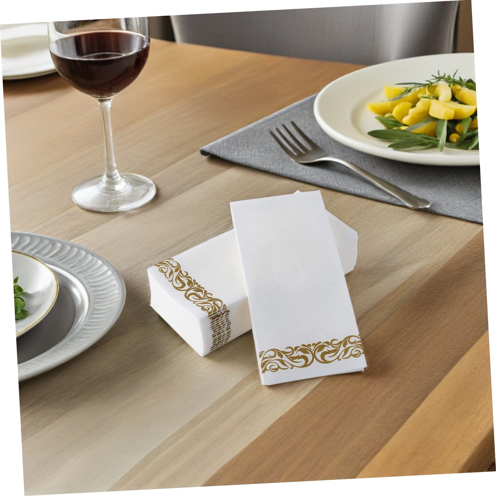 75stücke Servietten mit Aufdruck Einzeln Gefaltet für Teepartys und Formelle Abendessen Einwegpapierservietten