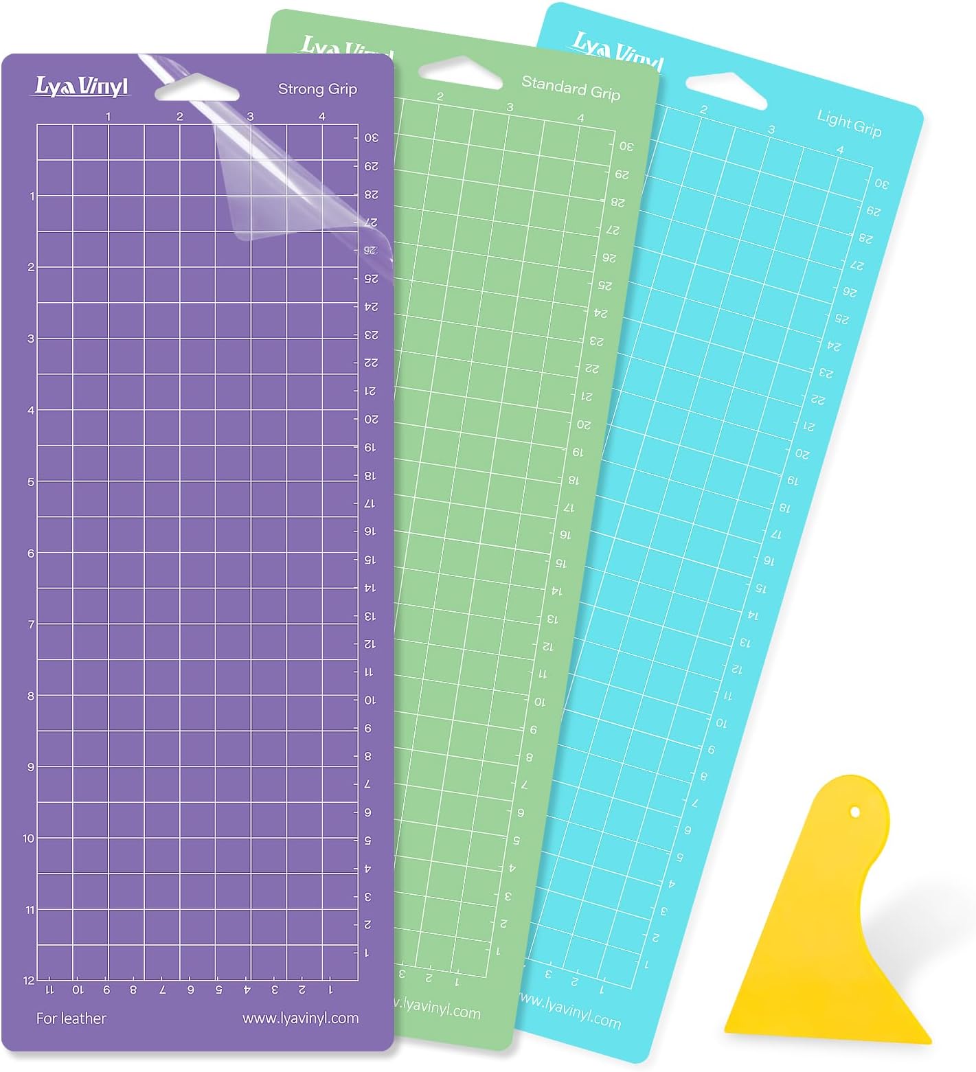 Cricut Mats- 3 Pack 4.5"x12" Variety Cutting Mats for Cricut Machine, Cricut Accessories (StandardGrip, LightGrip, StrongGrip)