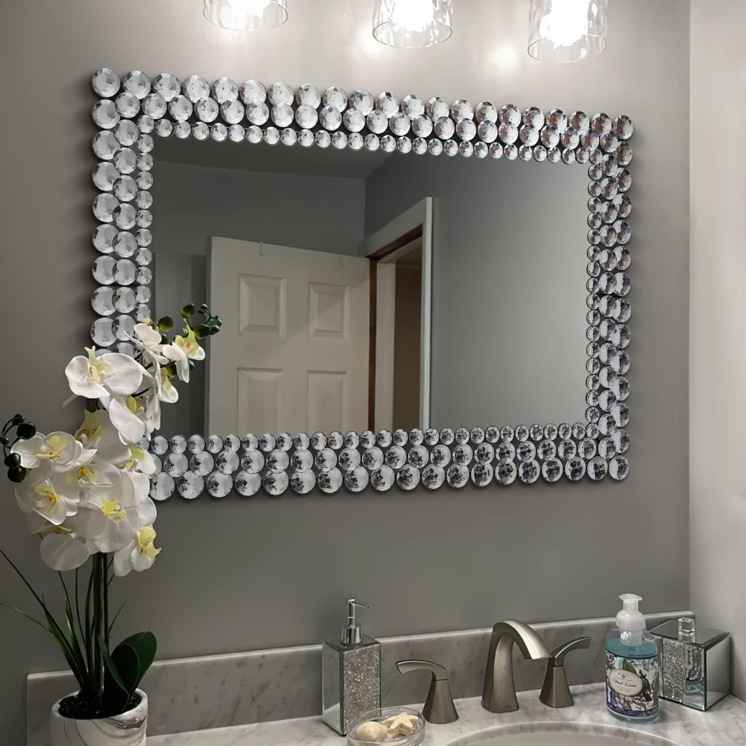 Bathroom Vanity Mirrors for Over Sink, 24×36 Inche Bedroom Mirrors for Wall, Wall Mirrors Decorative for Living Room, Decorative Mirror for Decor, Entryway Wall-Mounted Mirrors