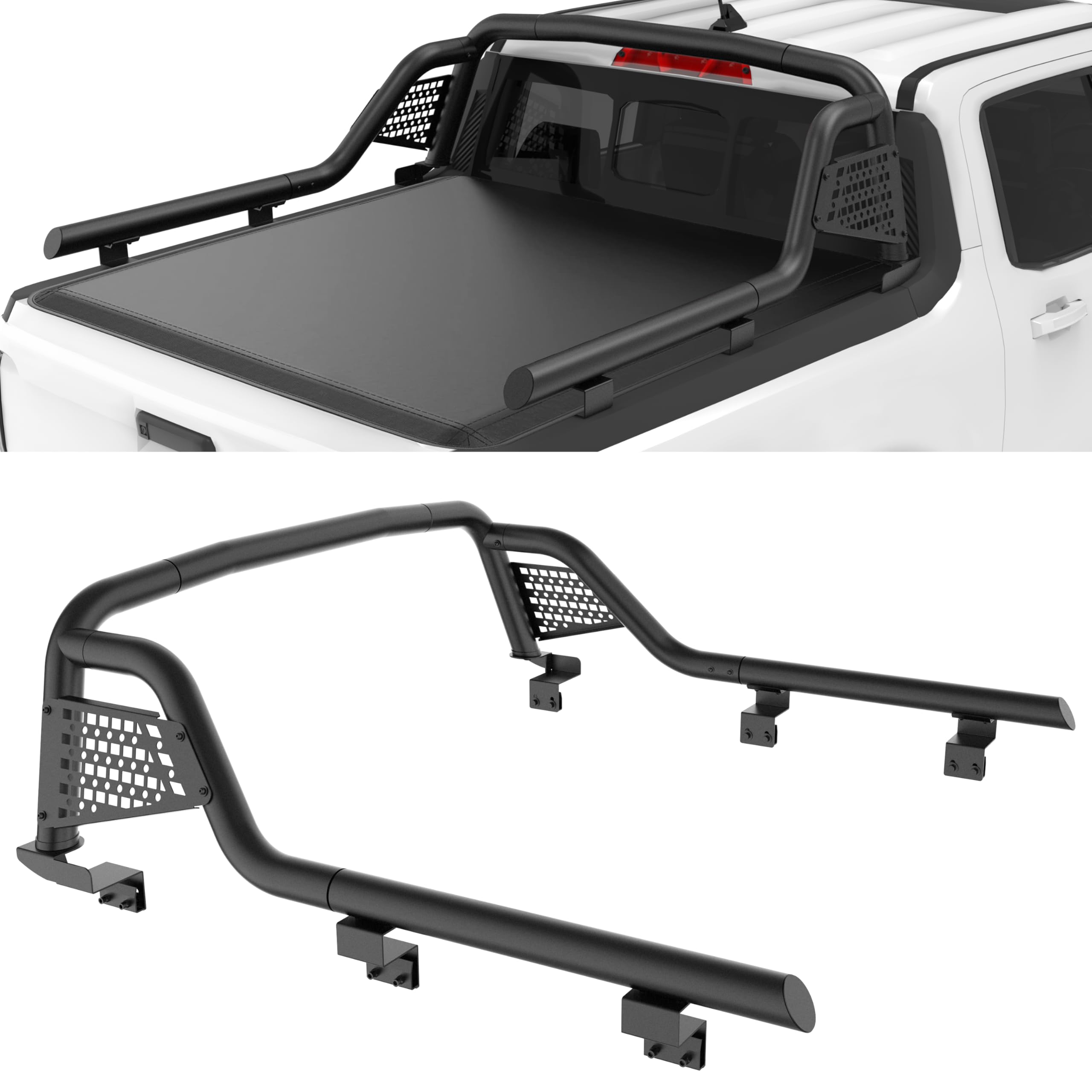 Photo 1 of KOKSHELY Long Style 2022–2025 Ford Maverick Roll Bar | Ford Maverick Bed Rack | No-Drill Roll Bar |Keeps 3rd Brake Light Visible |Side MOLLE Panels & 2.5? C Clamp Light Mounts |Ford Maverick Sport Bar