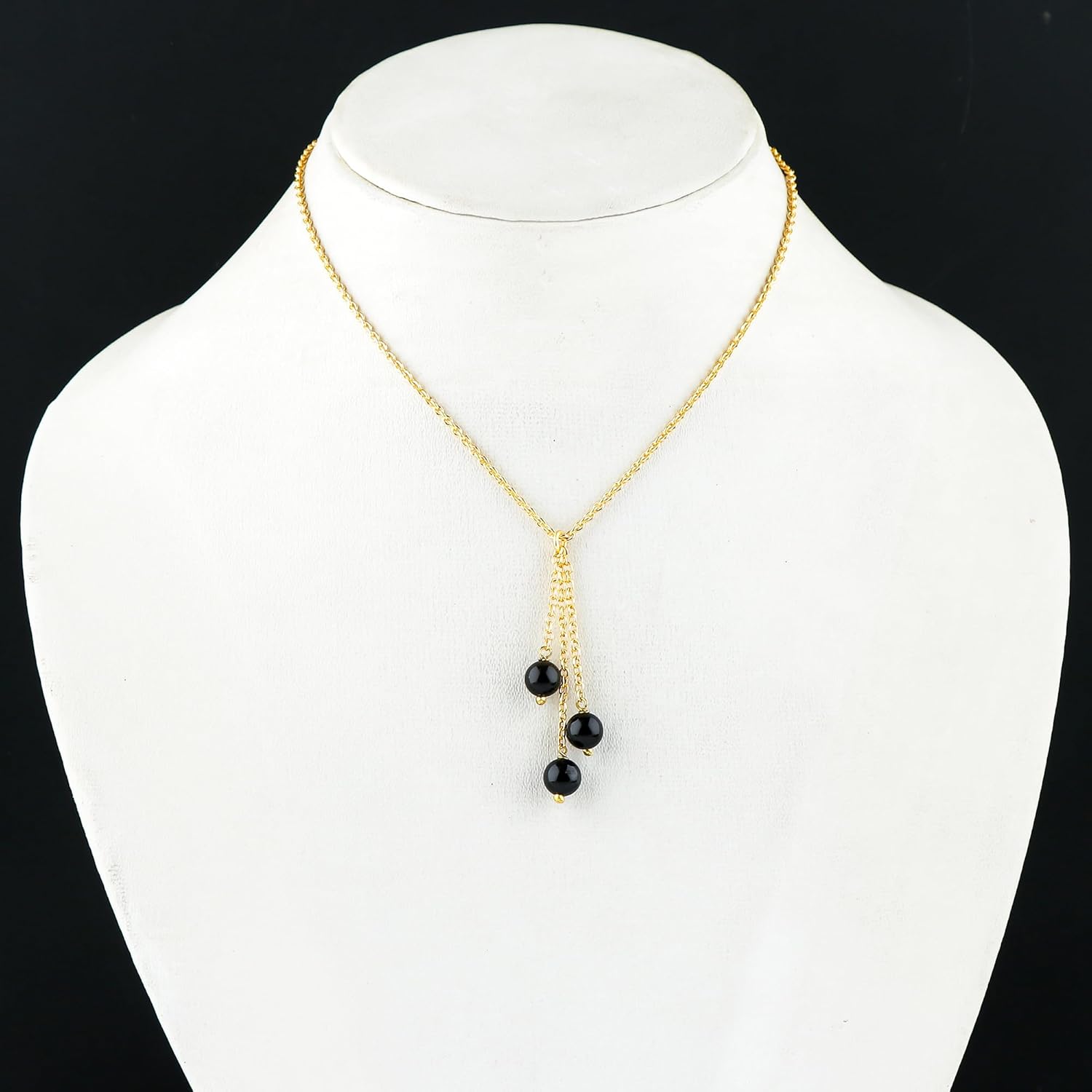 Natural Gemstone Handmade Beads Dainty Chain Pendant Necklace for Women, Healing Crystals Energy Stones Gold Plated Chain Jewelry gift| Chain 16+2 Inch Adjustable - Image 3