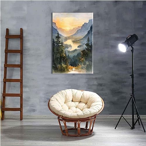 Miniatura 5 de Lienzo enmarcado para decoración de pared, pintura de acuarela de OREGON, póster de estilo tradicional, arte de pared retro, impresión de calidad,