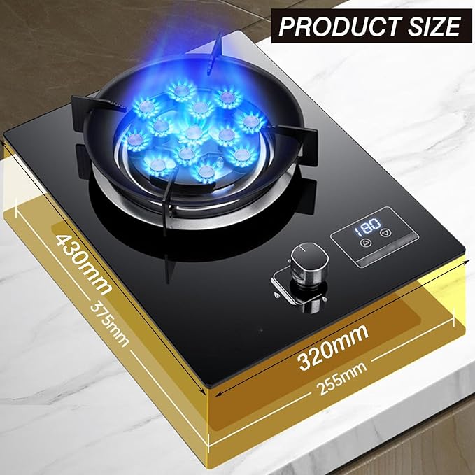 Estufa de Gas Portátil 1 Quemador 8.0KW con Temporizador y Protección de Apagado miniatura 2