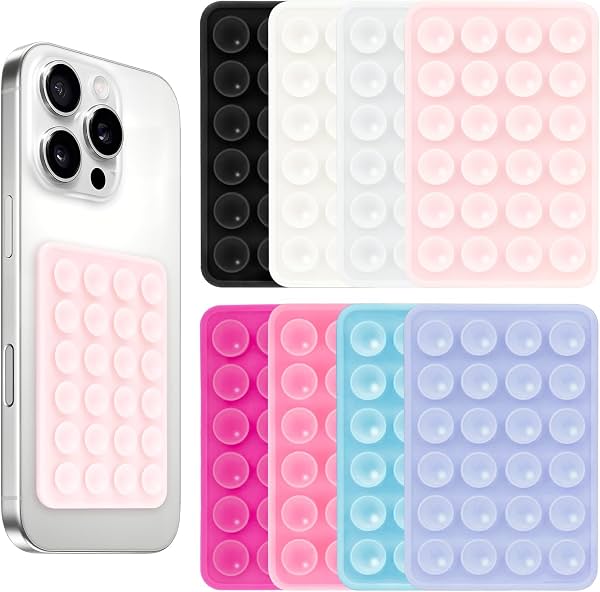 Giumel 8 Piezas Soporte de Montaje para Funda de Teléfono con Ventosa de Silicona, Ventosa Antideslizante, Accesorios Manos Libres para Selfies y Videos, Soporte Adhesivo de Silicona para Teléfono Celular