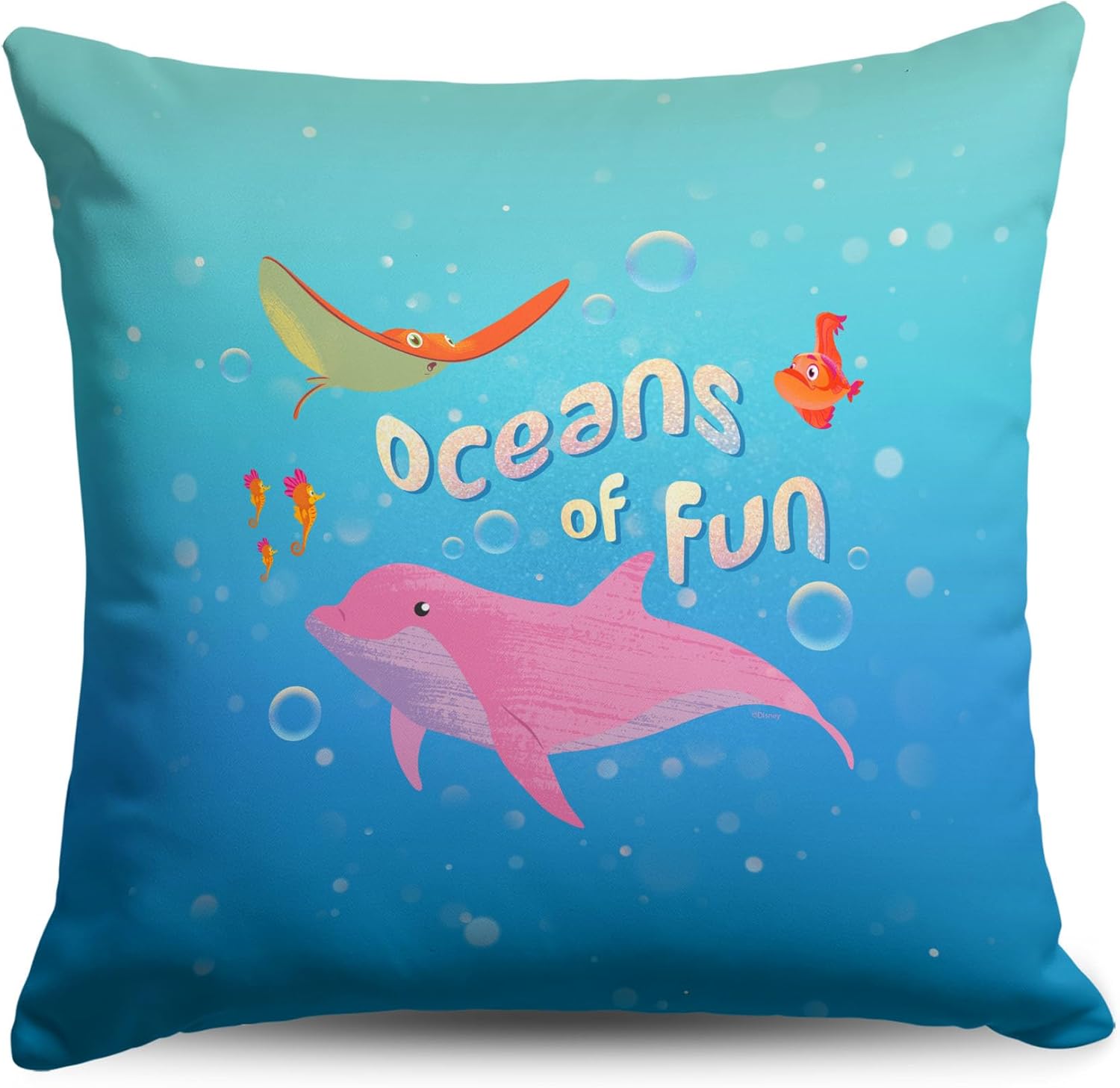 NORTHWEST Disney Junior The Little Mermaid Throw Pillow, 18" x 18", Fun Ocean